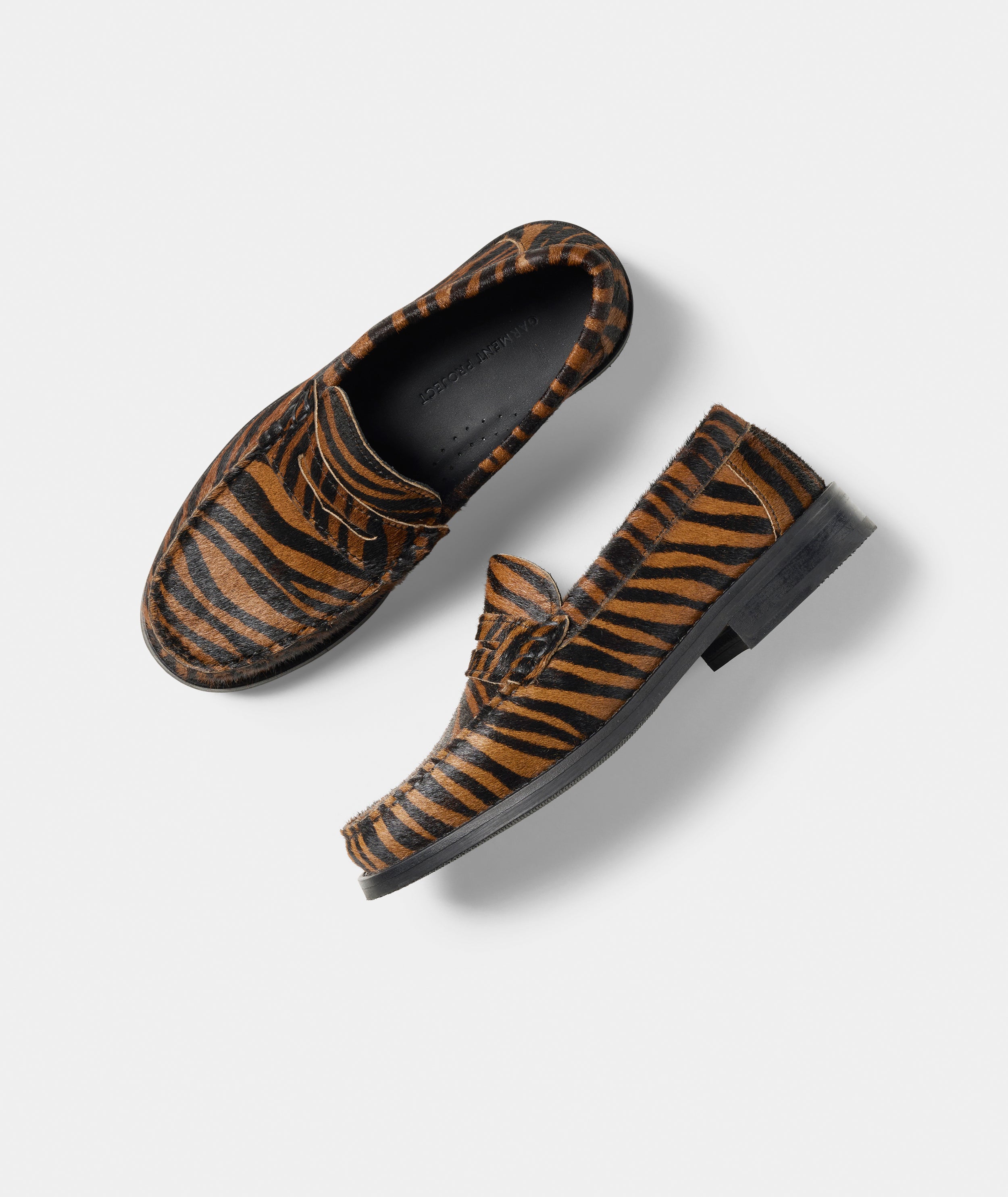 GARMENT PROJECT WMNS Miles Penny Loafer - Brown Zebra Pony Hair Loafer 800 Brown