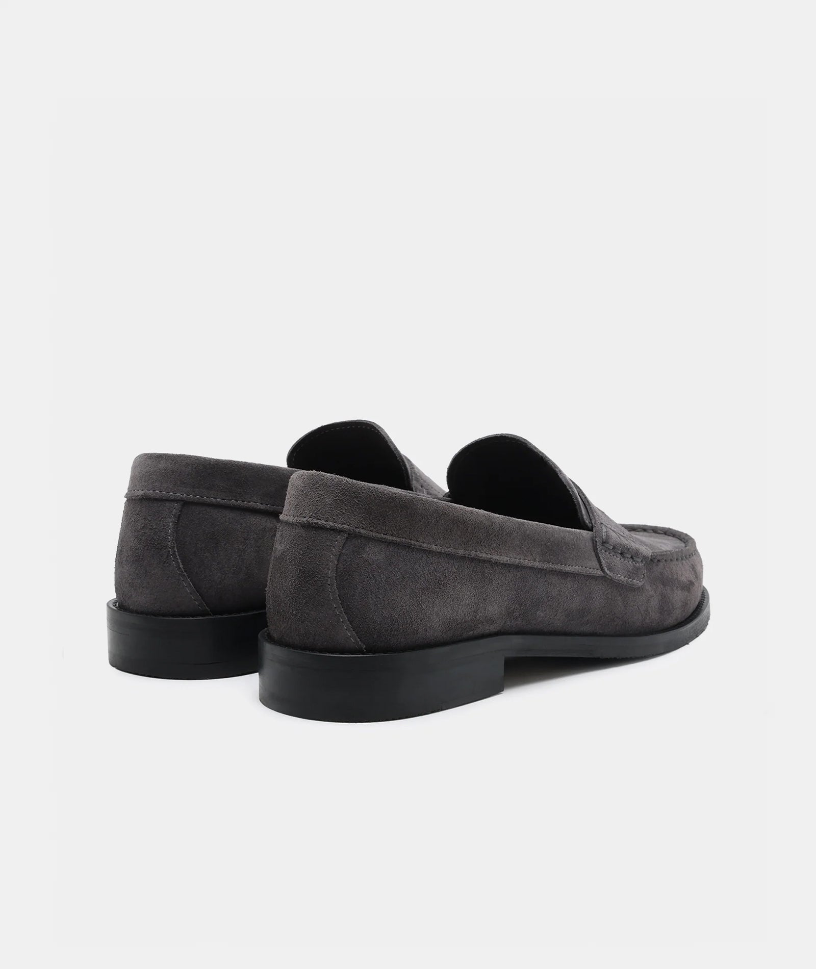 GARMENT PROJECT MAN Miles Penny Loafer - Charcoal Suede Loafer 445 Charcoal