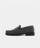 GARMENT PROJECT MAN Miles Penny Loafer - Charcoal Suede Loafer 445 Charcoal