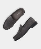 GARMENT PROJECT MAN Miles Penny Loafer - Charcoal Suede Shoes 445 Charcoal