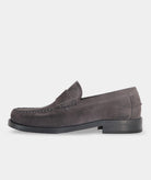 GARMENT PROJECT MAN Miles Penny Loafer - Charcoal Suede Shoes 445 Charcoal