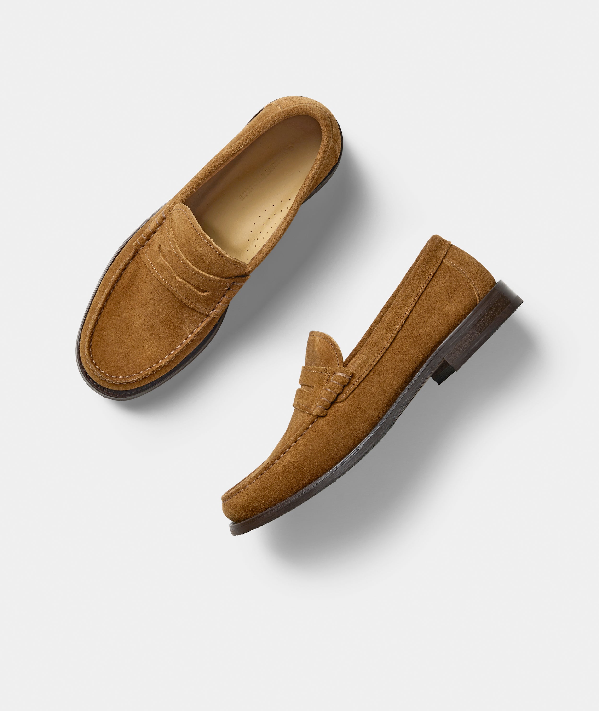 GARMENT PROJECT MAN Miles Penny Loafer - Cognac Suede Loafer 650 Cognac