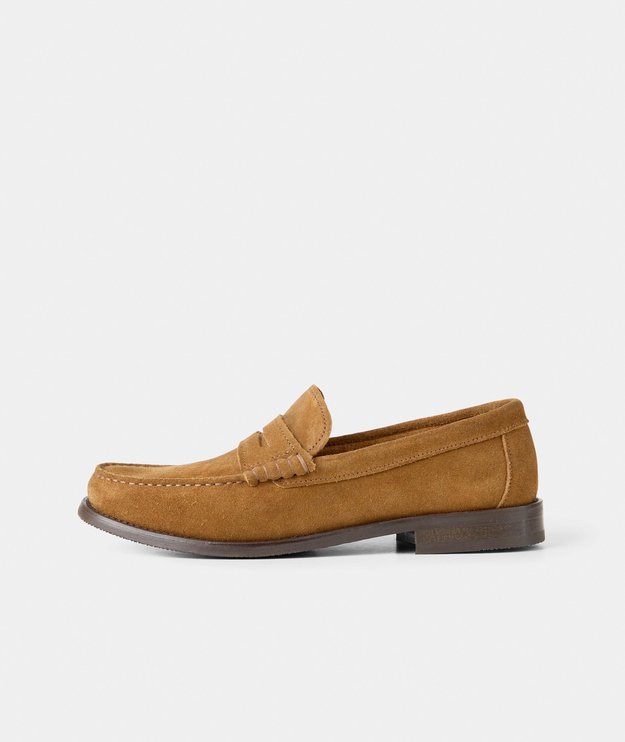 GARMENT PROJECT MAN Miles Penny Loafer - Cognac Suede Loafer 650 Cognac