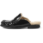 GARMENT PROJECT WMNS Miley - Black Polido Leather / Shearling Loafer 999 Black