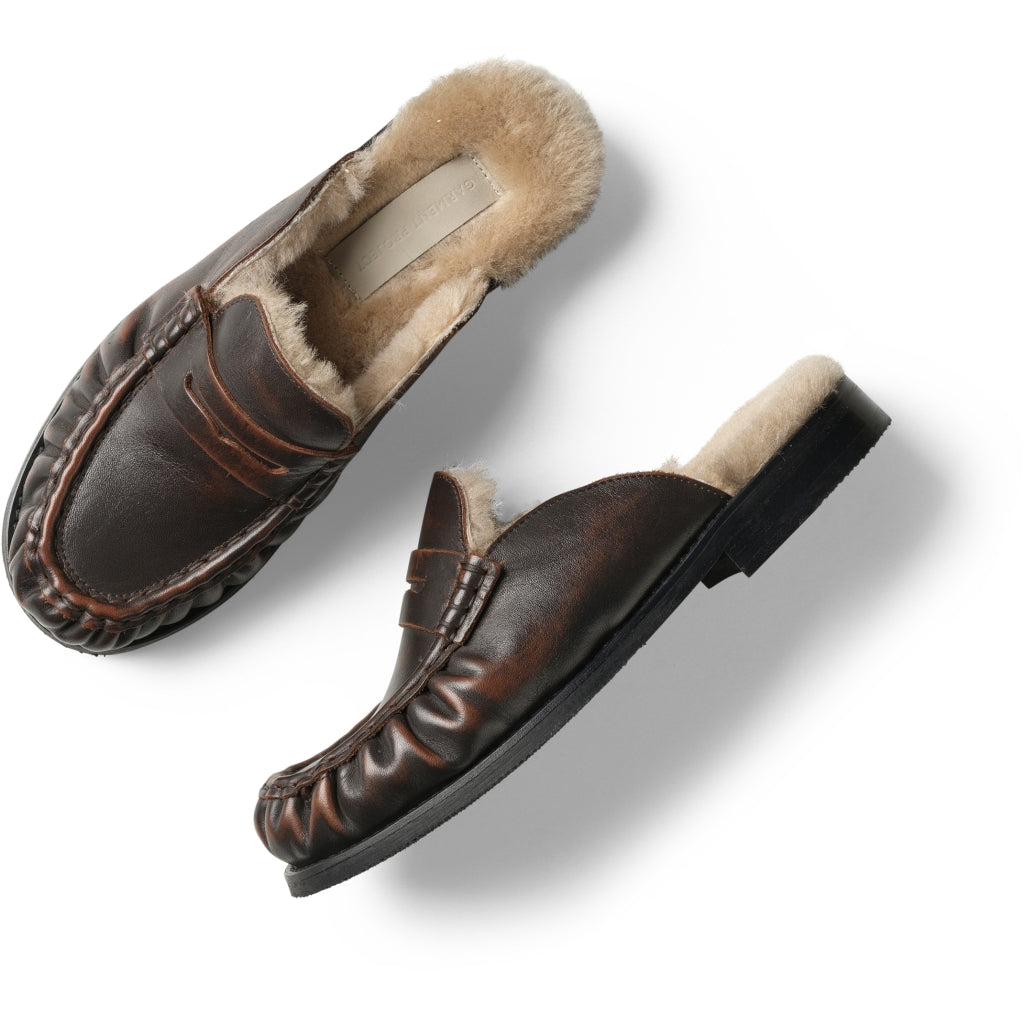 GARMENT PROJECT WMNS Miley - Brown Vintage Leather / Shearling Loafer 800 Brown