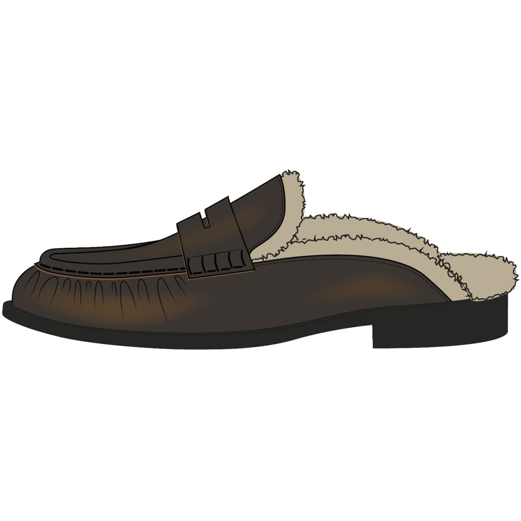 GARMENT PROJECT WMNS Miley - Brown Vintage Leather / Shearling Loafer 800 Brown