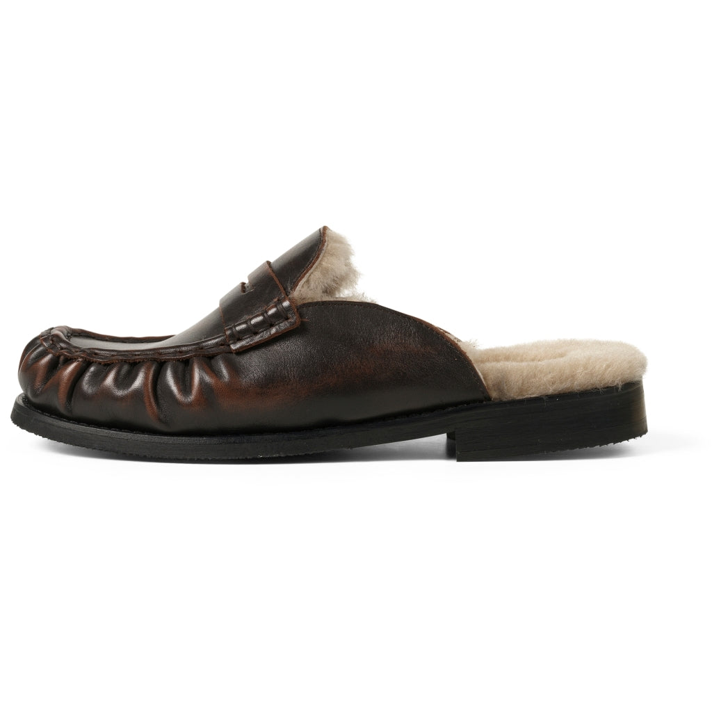 GARMENT PROJECT WMNS Miley - Brown Vintage Leather / Shearling Loafer 800 Brown