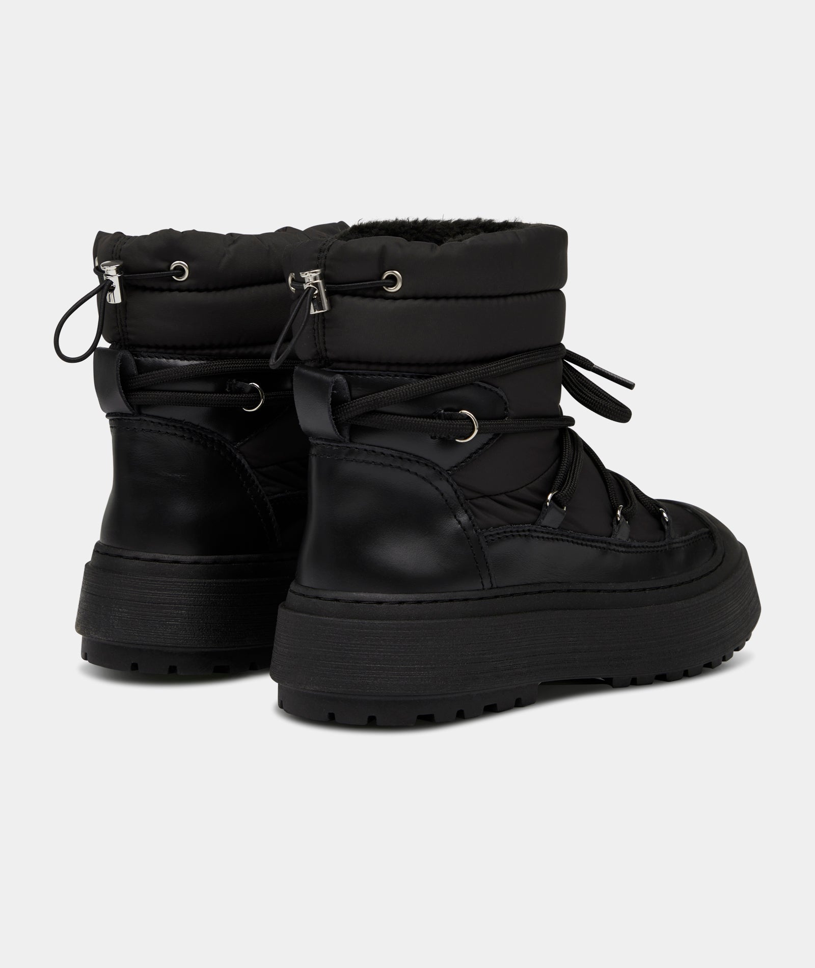 GARMENT PROJECT WMNS Milo Snow Boot - Black Nylon / Leather Shoes 999 Black