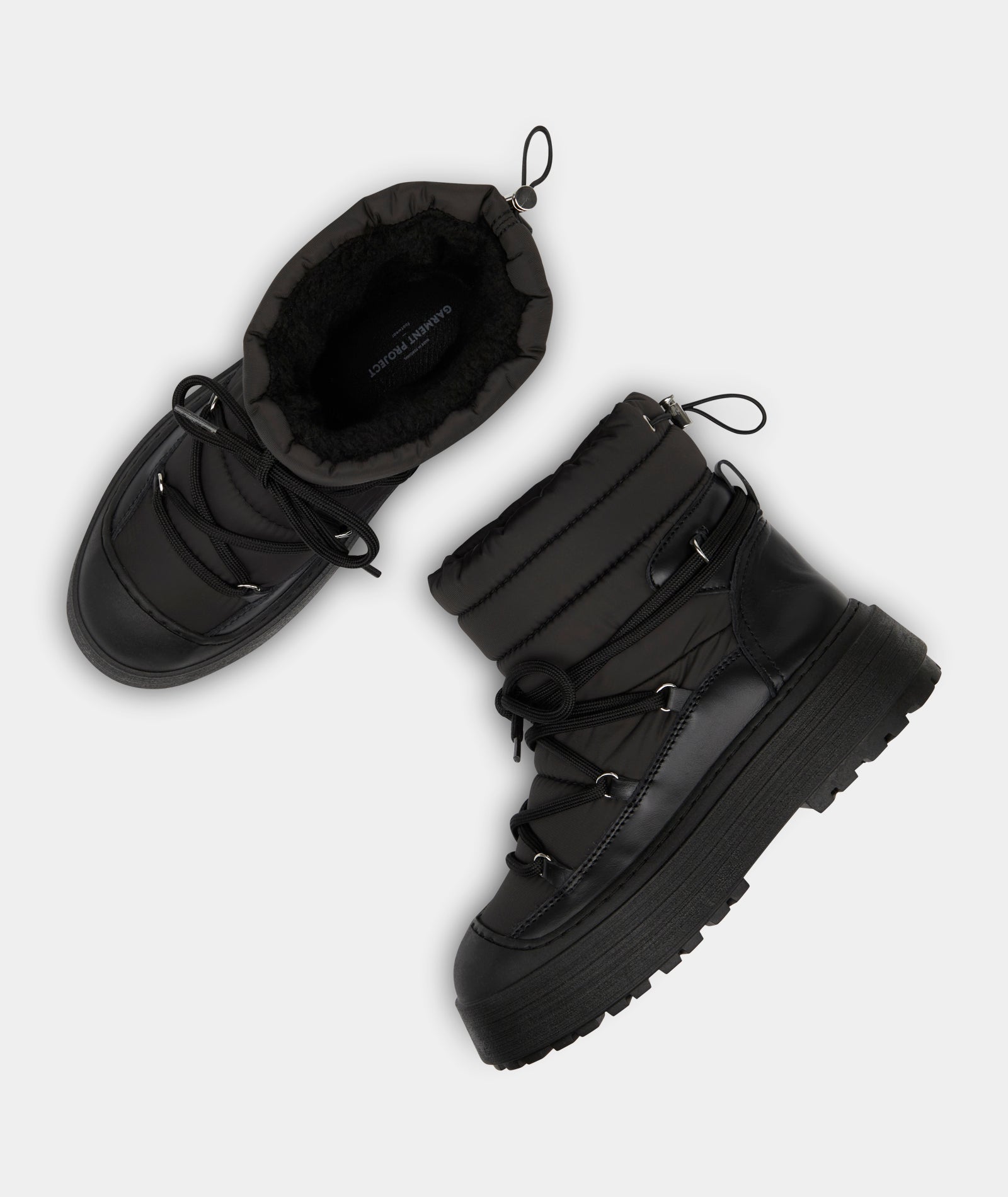 GARMENT PROJECT WMNS Milo Snow Boot - Black Nylon / Leather Shoes 999 Black