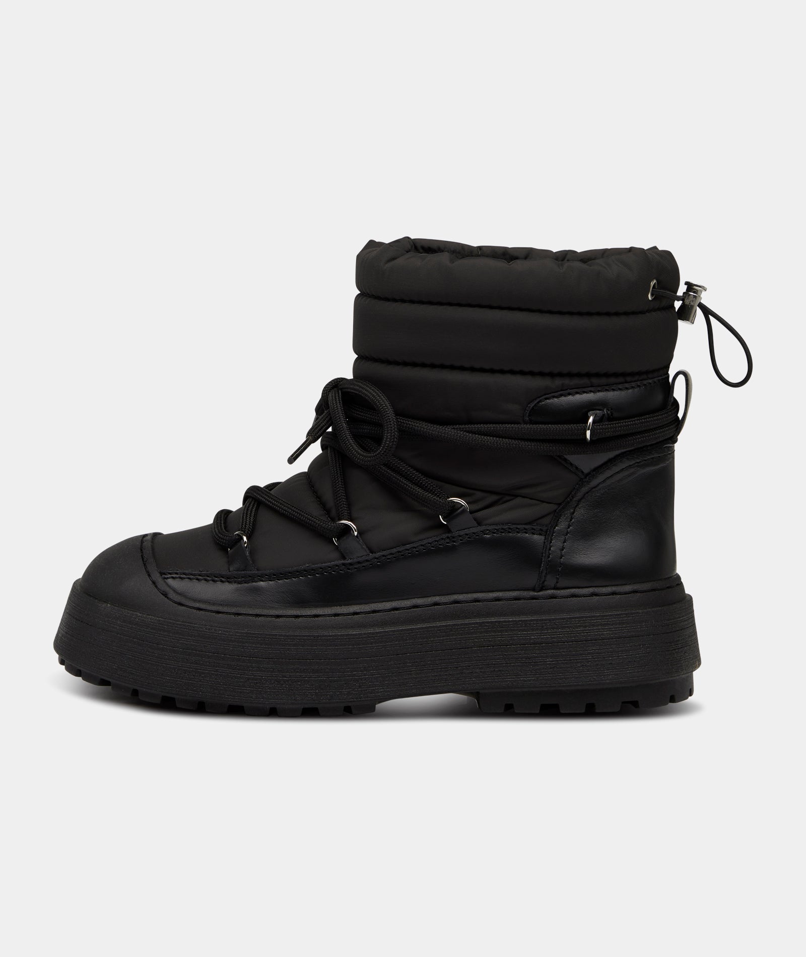 GARMENT PROJECT WMNS Milo Snow Boot - Black Nylon / Leather Shoes 999 Black