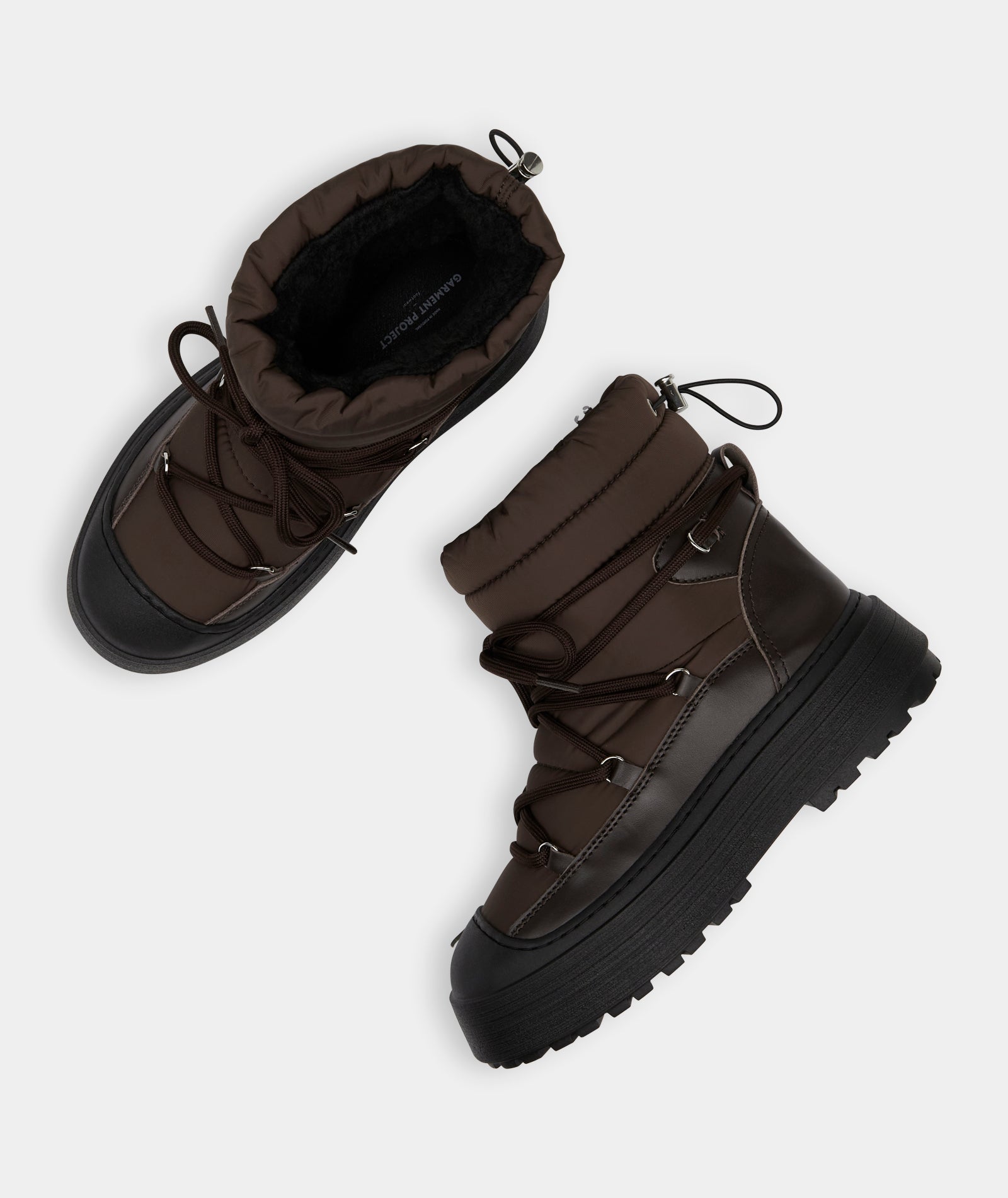 GARMENT PROJECT WMNS Milo Snow Boot - Brown Nylon / Leather Shoes 800 Brown