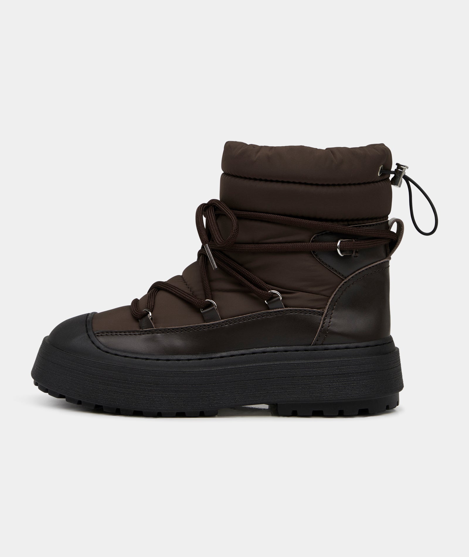 GARMENT PROJECT WMNS Milo Snow Boot - Brown Nylon / Leather Shoes 800 Brown