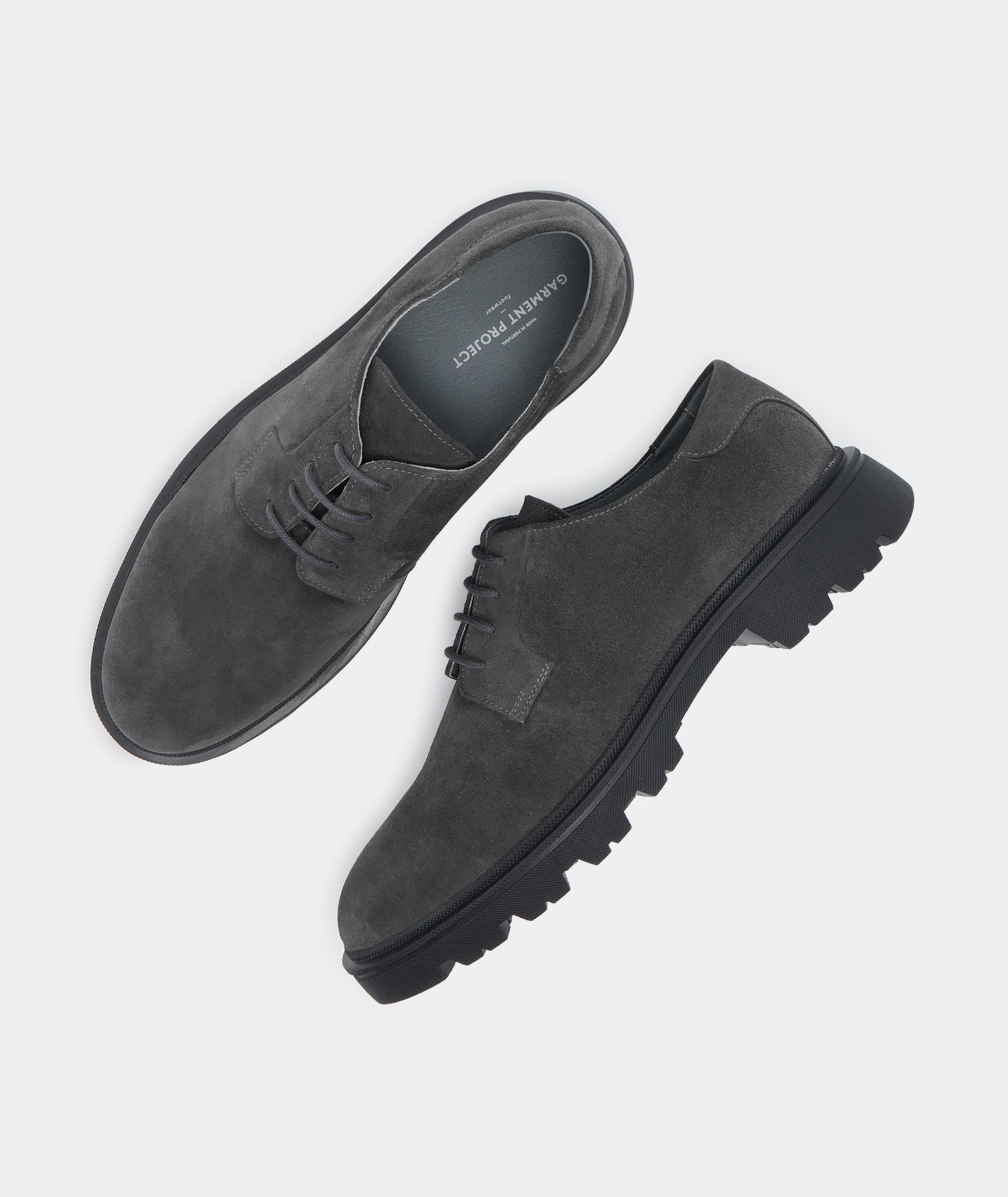 GARMENT PROJECT MAN Minnesota Derby - Charcoal Suede Shoes 445 Charcoal