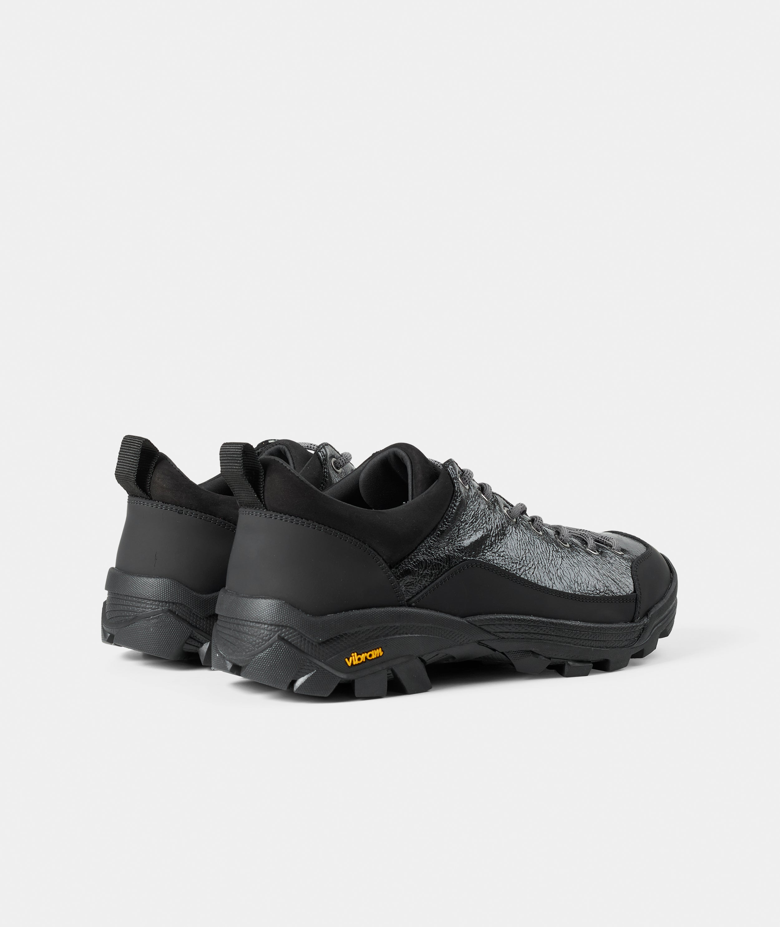 GARMENT PROJECT MAN Neve - Black Vintage Patent Leather Shoes 999 Black