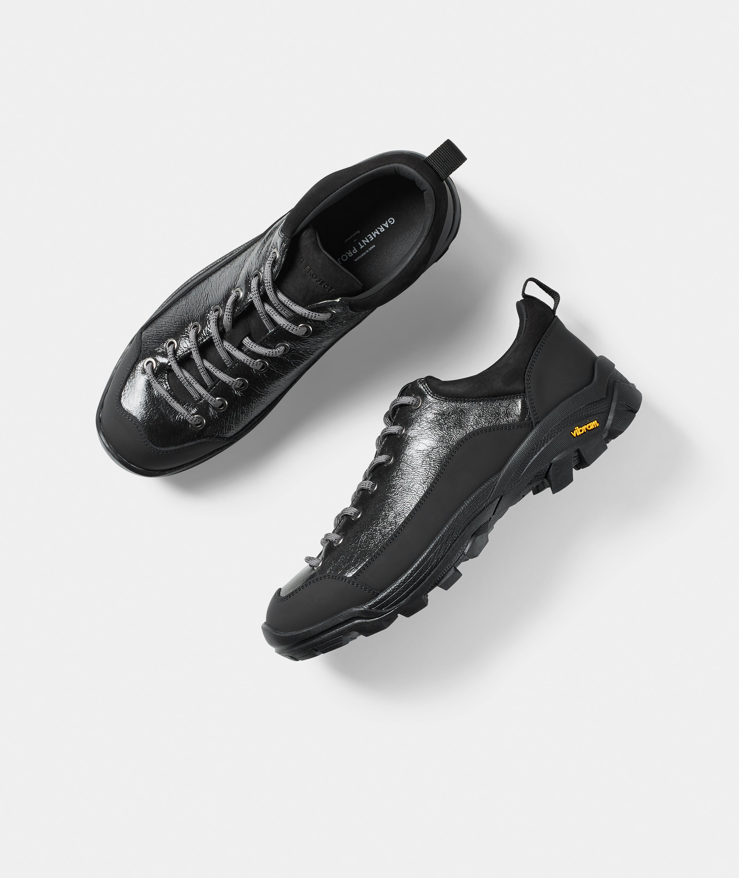 GARMENT PROJECT MAN Neve - Black Vintage Patent Leather Shoes 999 Black