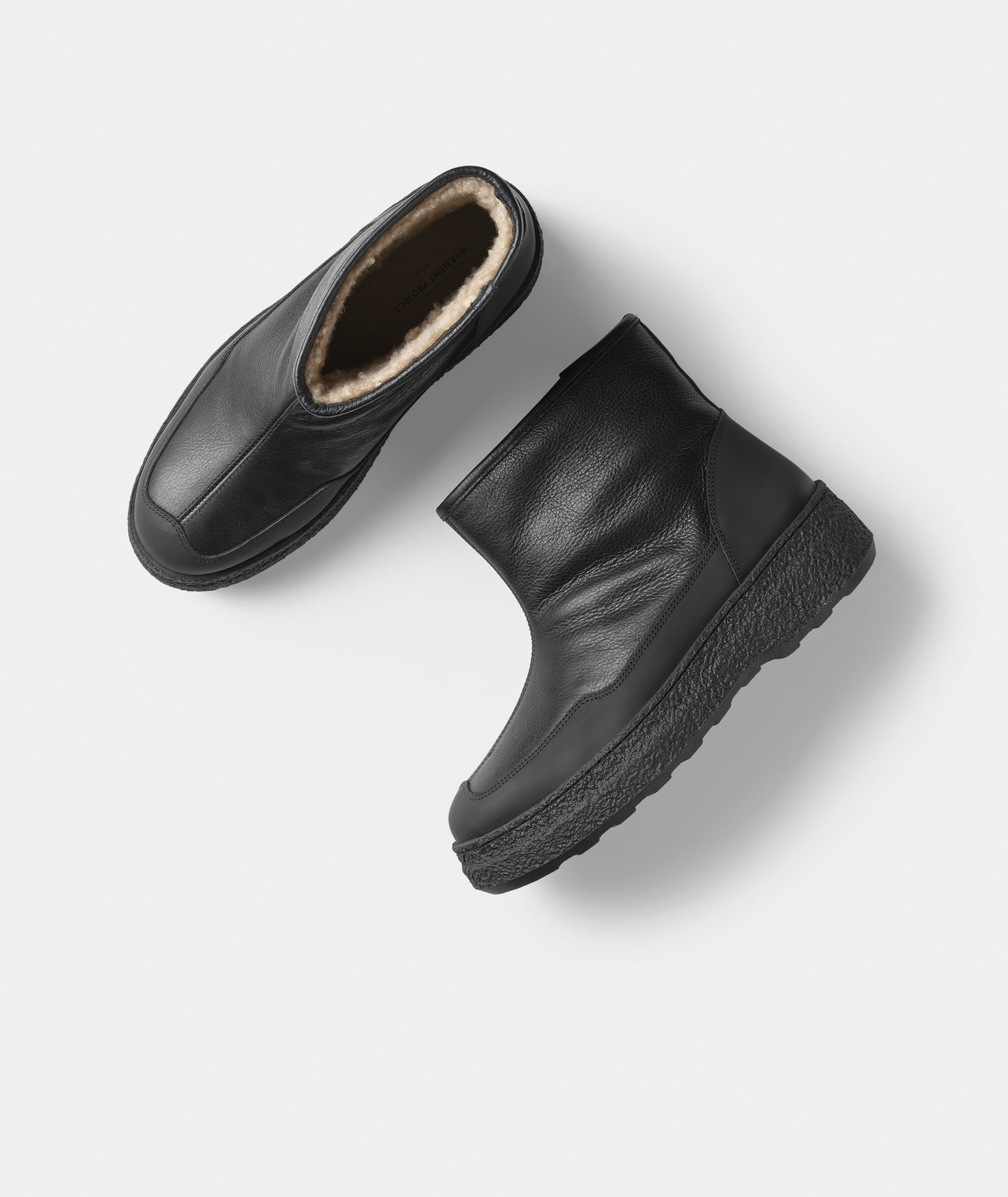 GARMENT PROJECT WMNS Nico - Black Leather / Shearling Boots 999 Black