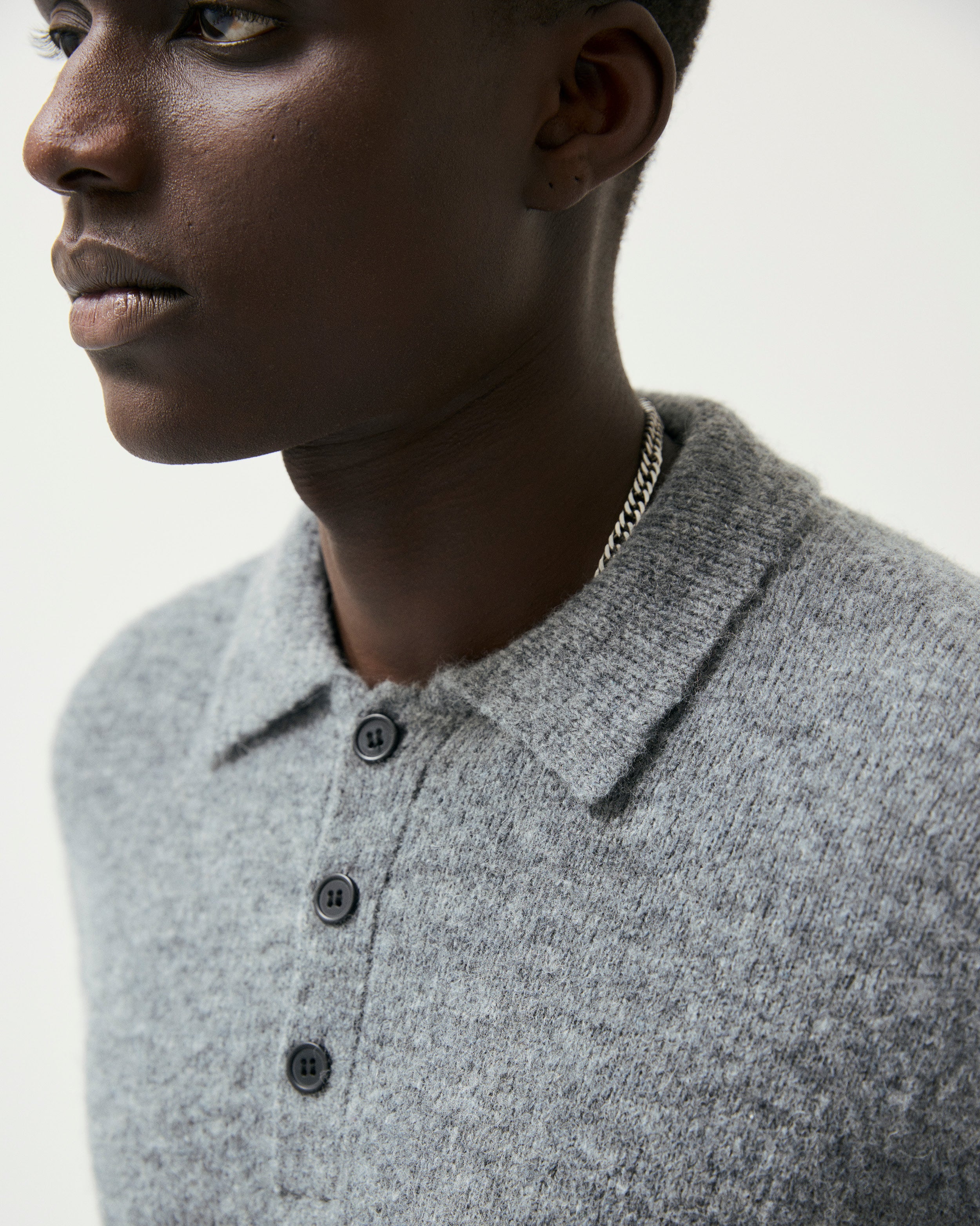 GARMENT PROJECT MAN Norton - Grey Melange Knit 400 Grey