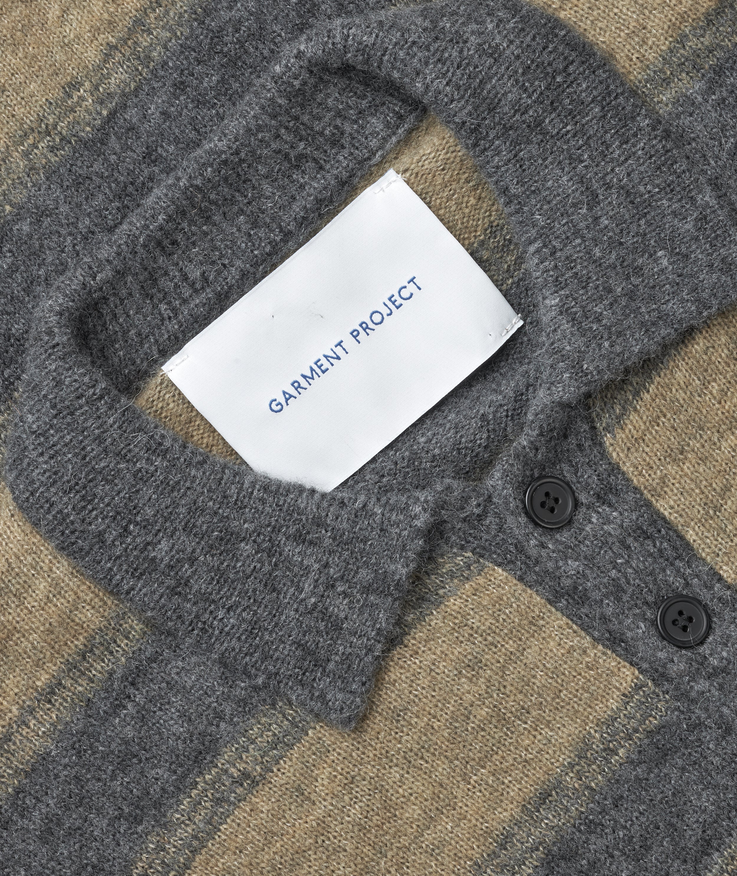 GARMENT PROJECT MAN Norton - Khaki/Grey Melange Knit 185 Khaki/Grey