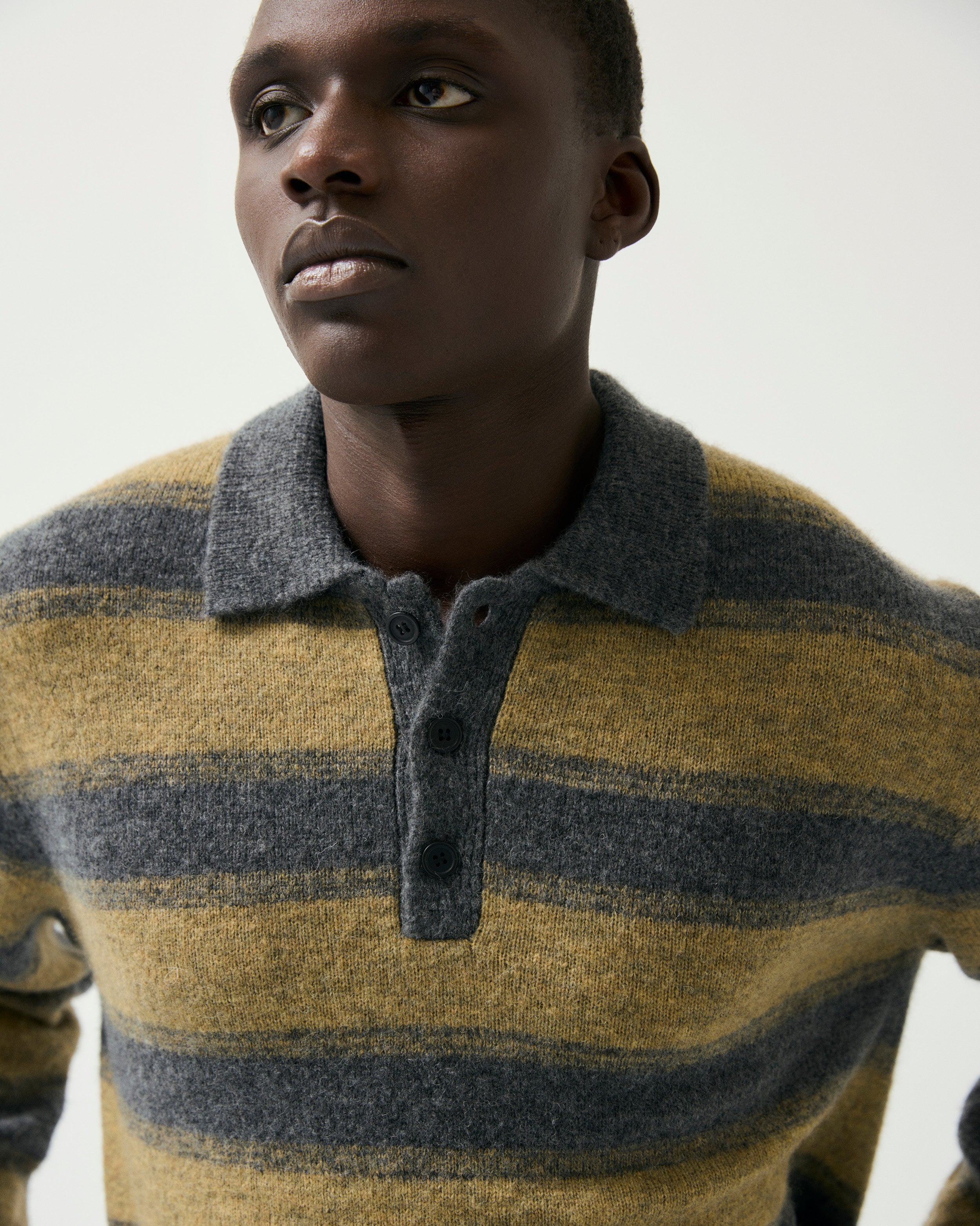 GARMENT PROJECT MAN Norton - Khaki/Grey Melange Knit 185 Khaki/Grey