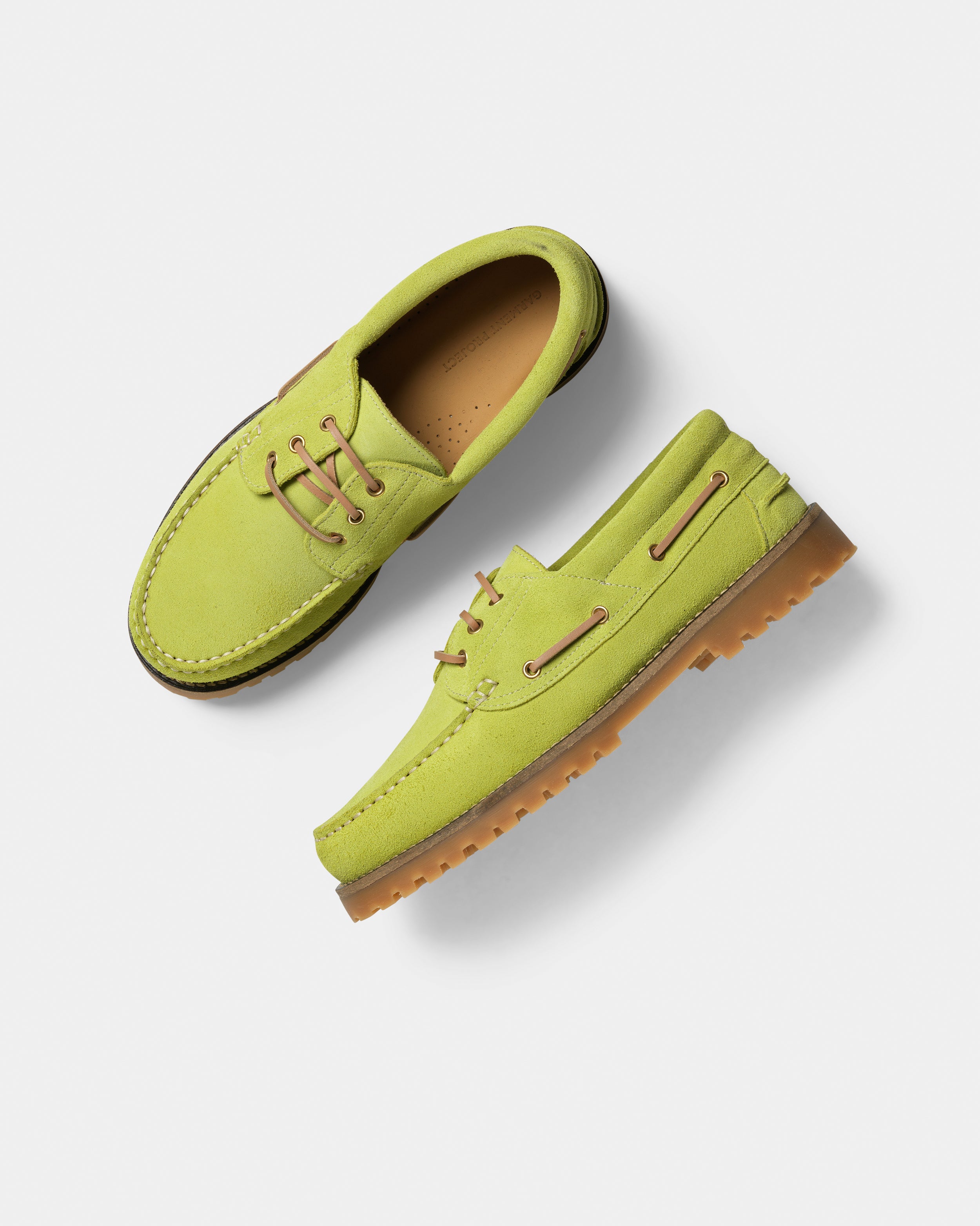 GARMENT PROJECT MAN Ollie Boat Shoe - Acid Yellow Suede Shoes 360 Acid Yellow