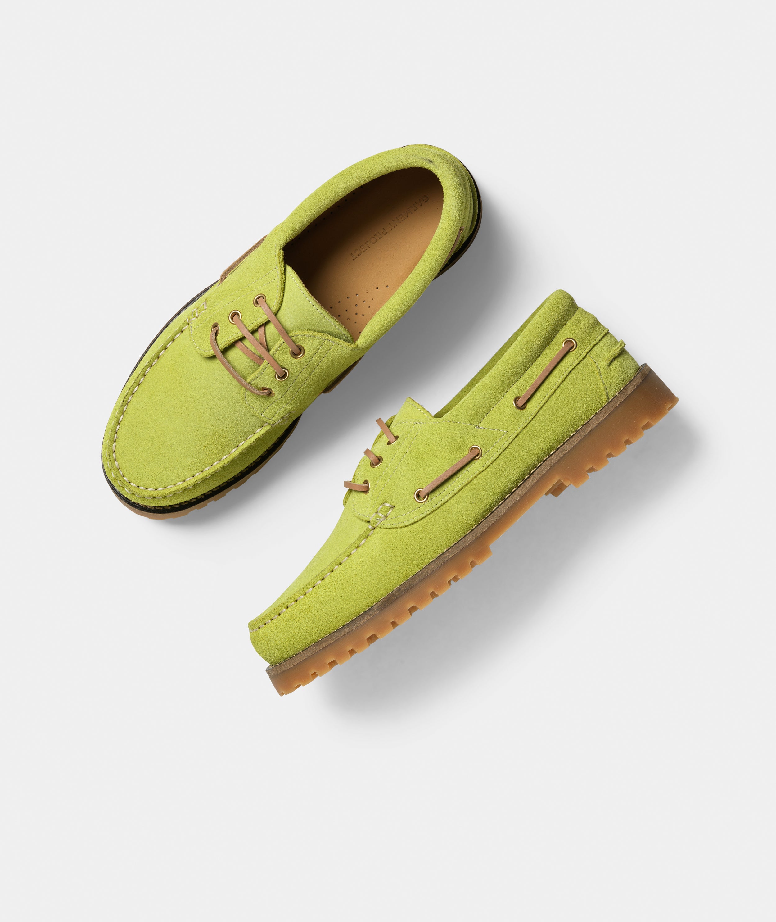 GARMENT PROJECT MAN Ollie Boat Shoe - Acid Yellow Suede Shoes 360 Acid Yellow