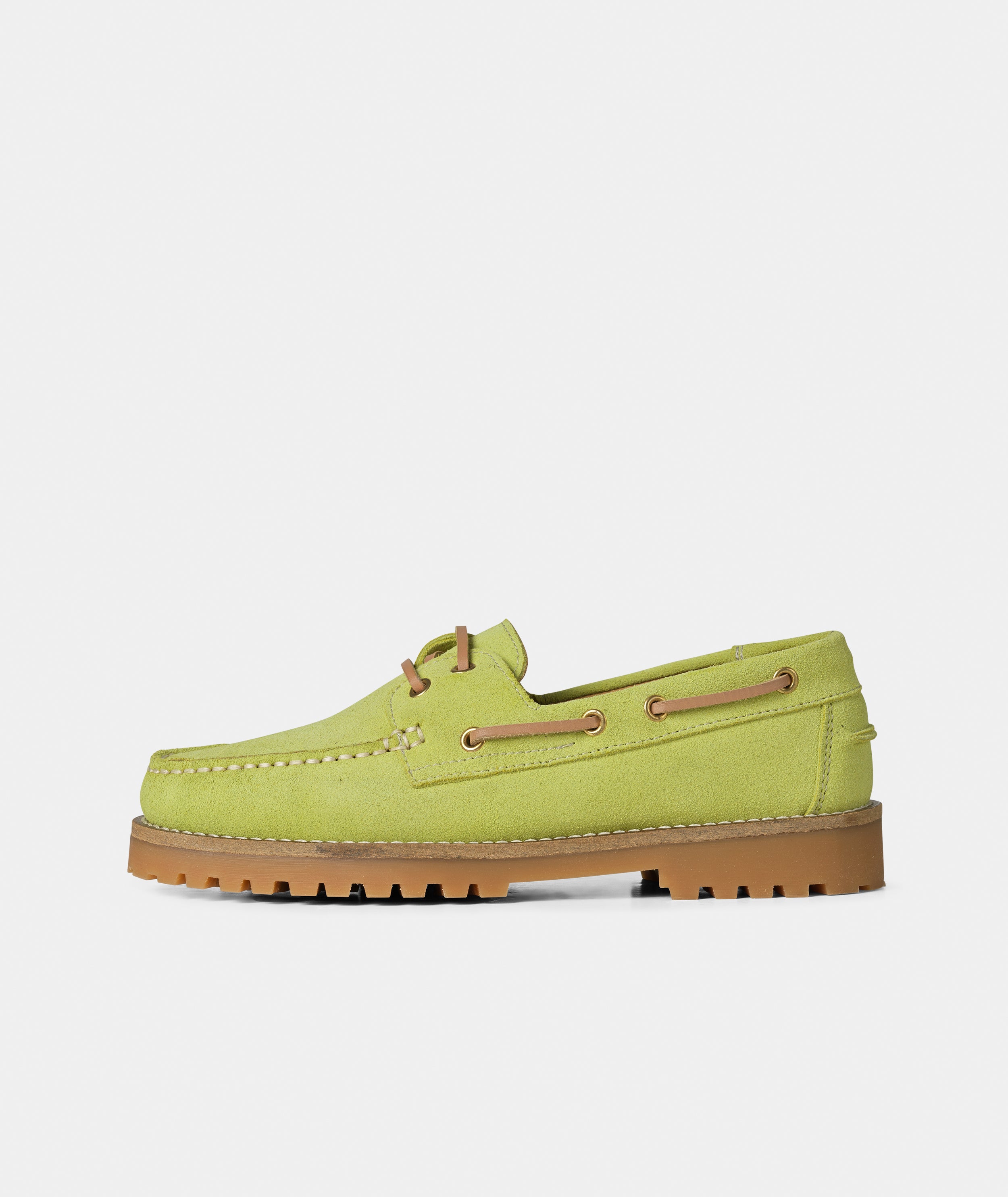 GARMENT PROJECT WMNS Ollie Boat Shoe - Acid Yellow Suede Shoes 360 Acid Yellow