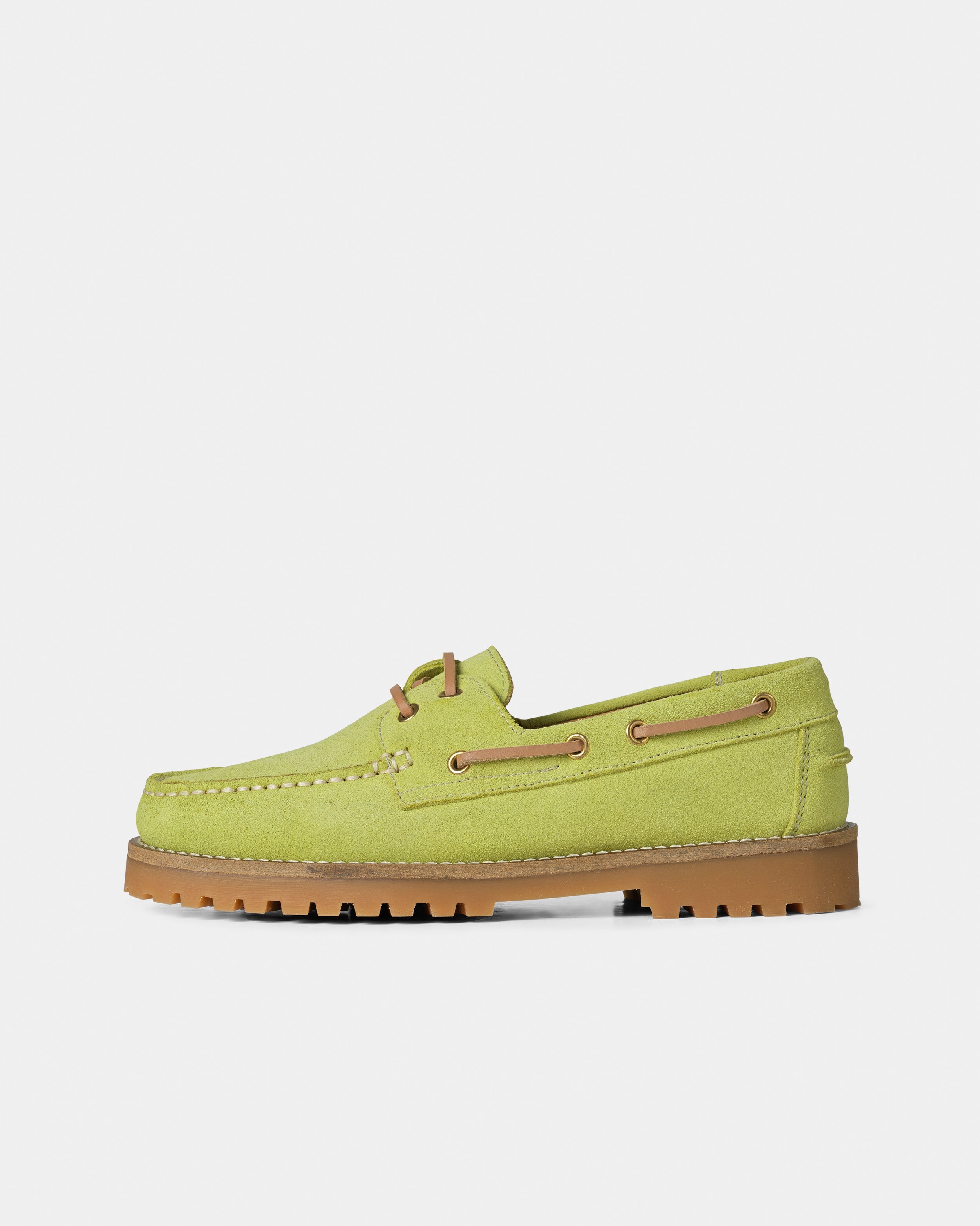 GARMENT PROJECT WMNS Ollie Boat Shoe - Acid Yellow Suede Shoes 360 Acid Yellow