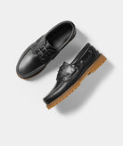 GARMENT PROJECT MAN Ollie Boat Shoe - Black/Gum Leather Shoes 999 Black