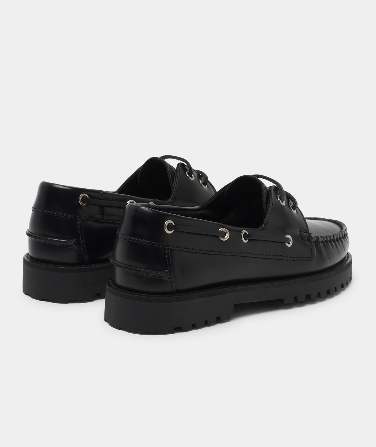 GARMENT PROJECT WMNS Ollie Boat Shoe - Black Polido Leather Shoes 999 Black