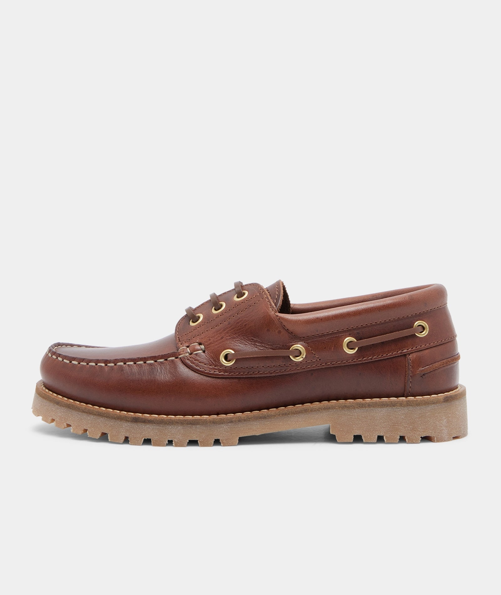 GARMENT PROJECT MAN Ollie Boat Shoe - Brown Leather Shoes 800 Brown