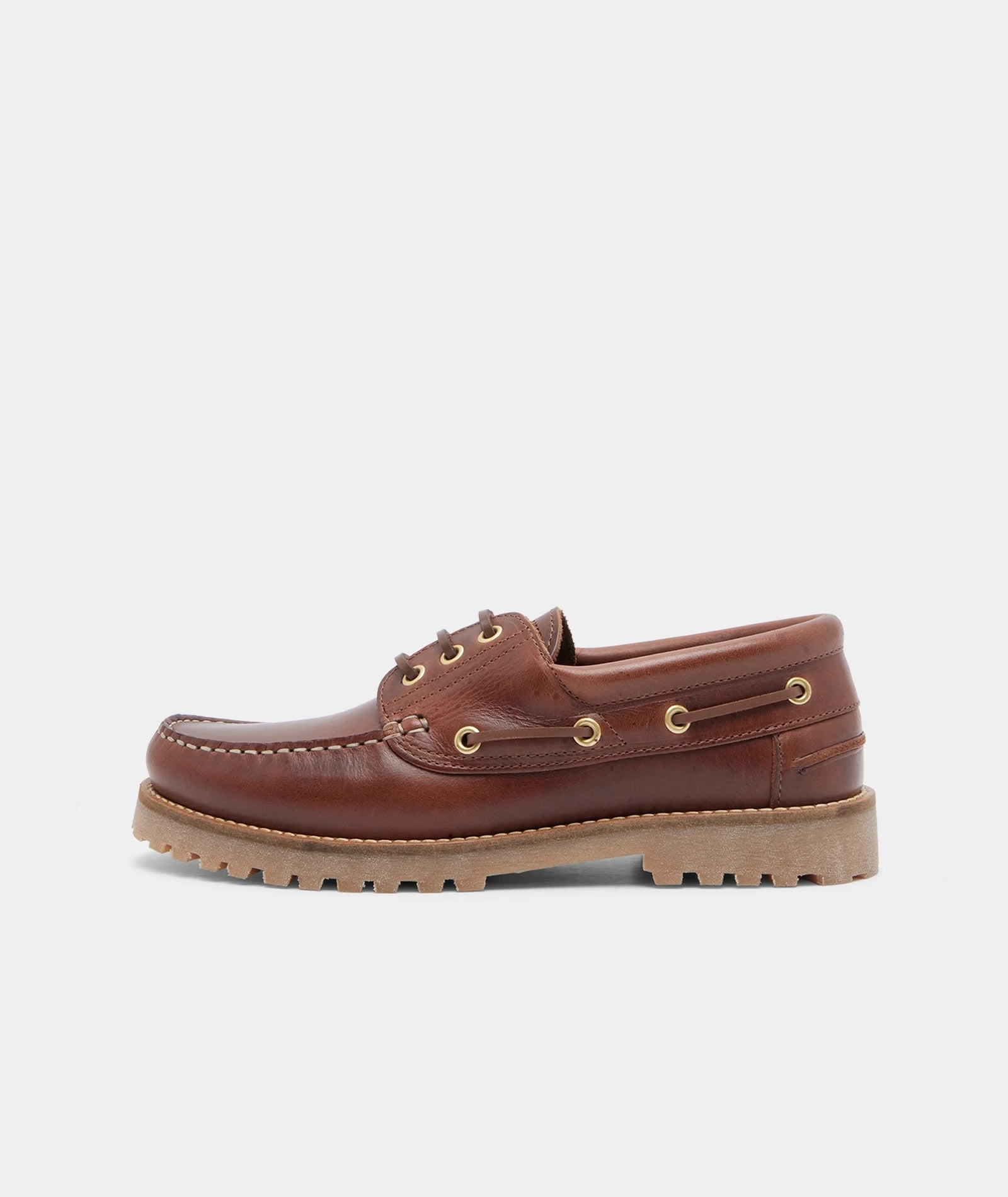 GARMENT PROJECT MAN Ollie Boat Shoe - Brown Leather Shoes 800 Brown