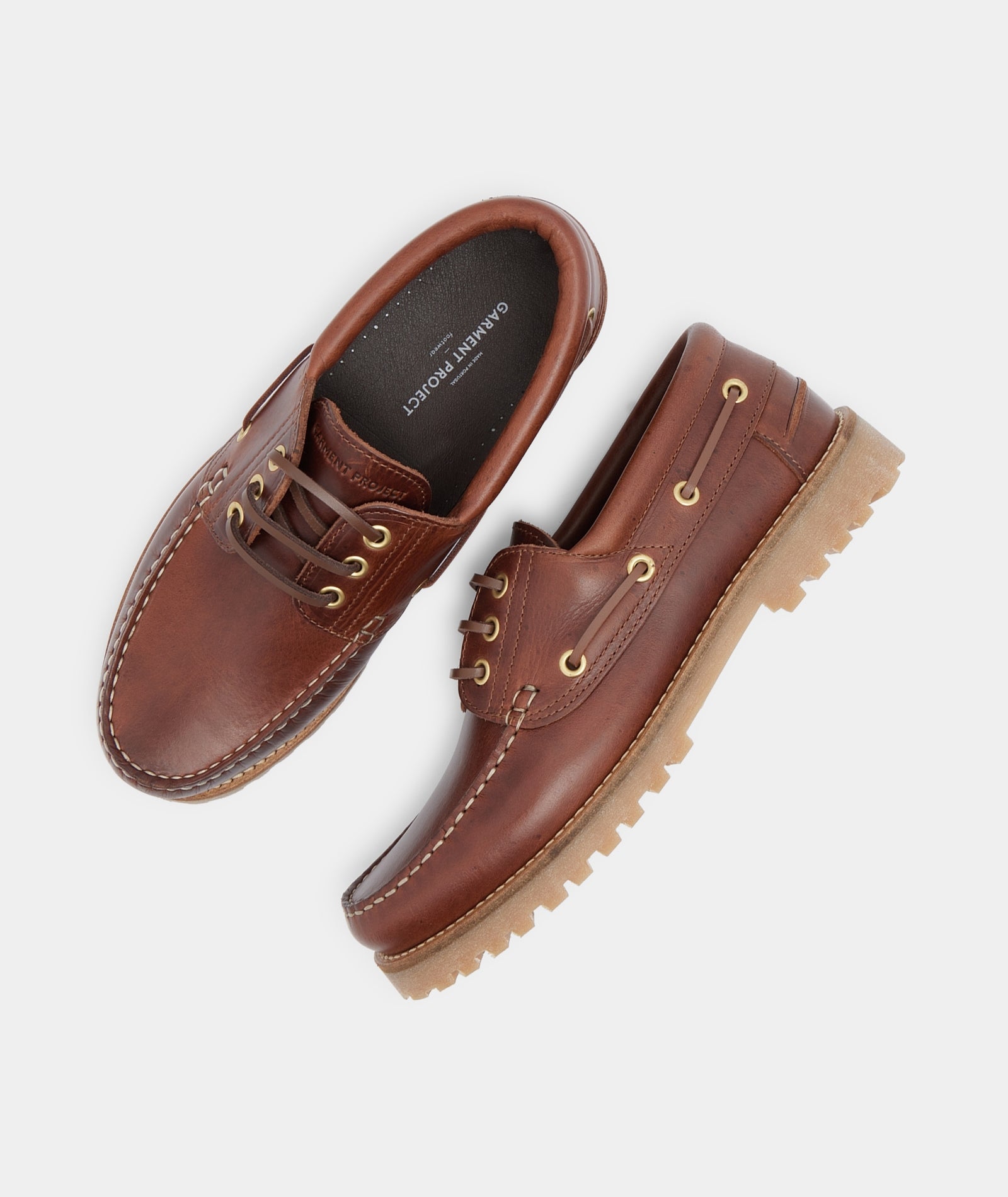 GARMENT PROJECT MAN Ollie Boat Shoe - Brown Leather Shoes 800 Brown