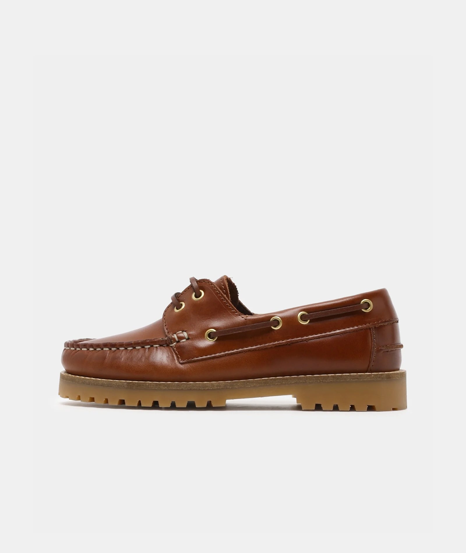 GARMENT PROJECT WMNS Ollie Boat Shoe - Brown Leather Shoes 800 Brown