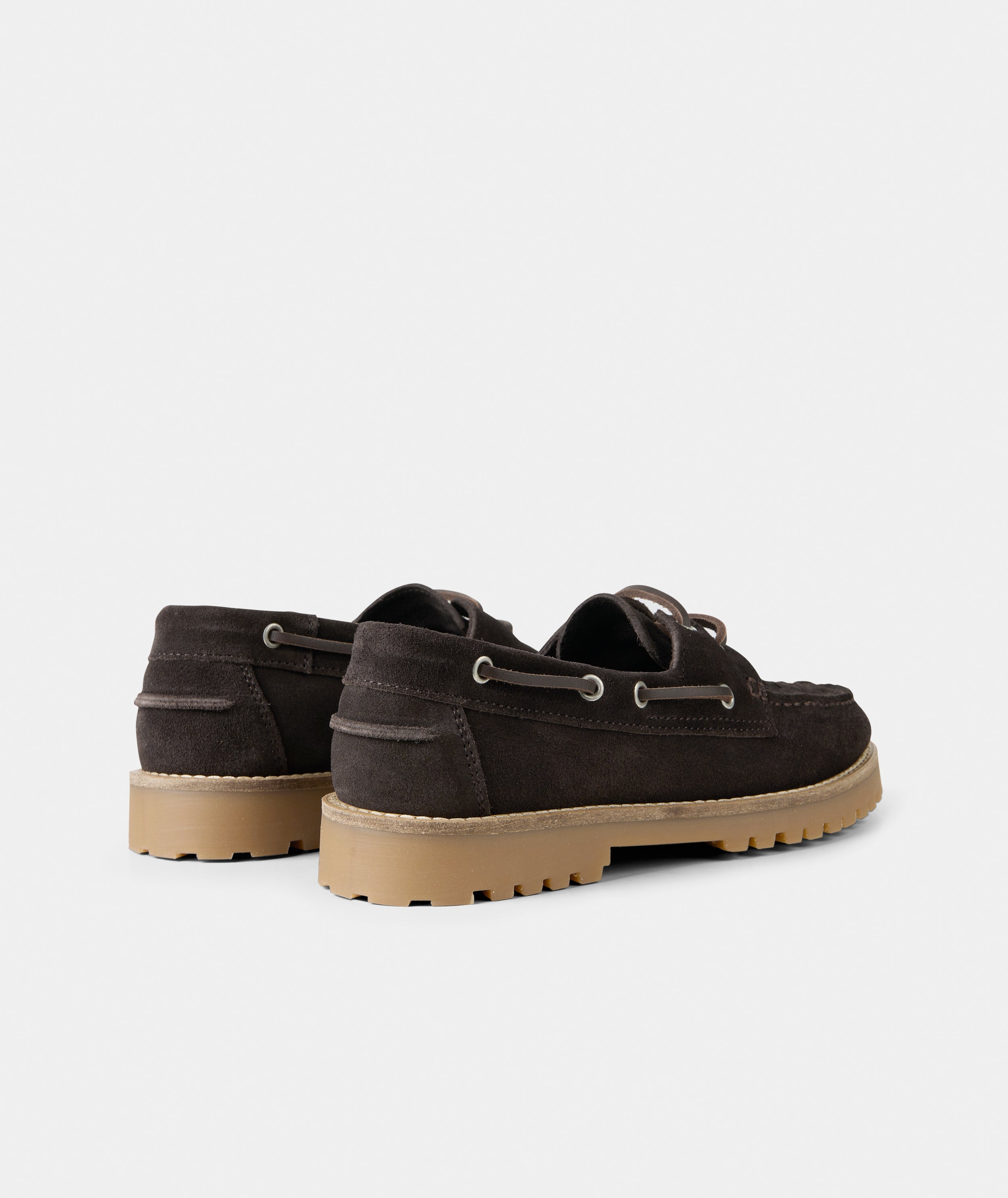 GARMENT PROJECT WMNS Ollie Boat Shoe - Brown Suede Braided Shoes 800 Brown