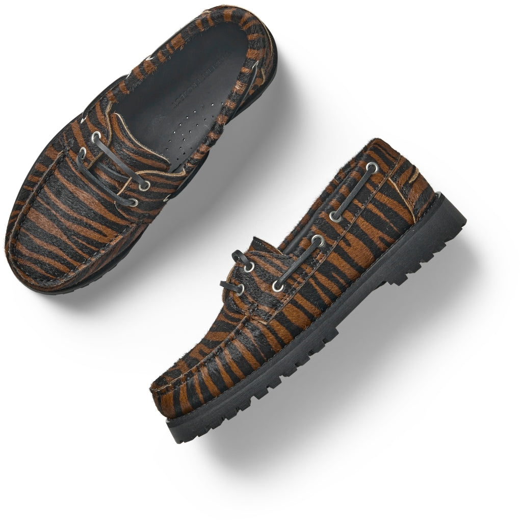 GARMENT PROJECT MAN Ollie Boat Shoe - Brown Zebra Pony Hair Shoes 800 Brown
