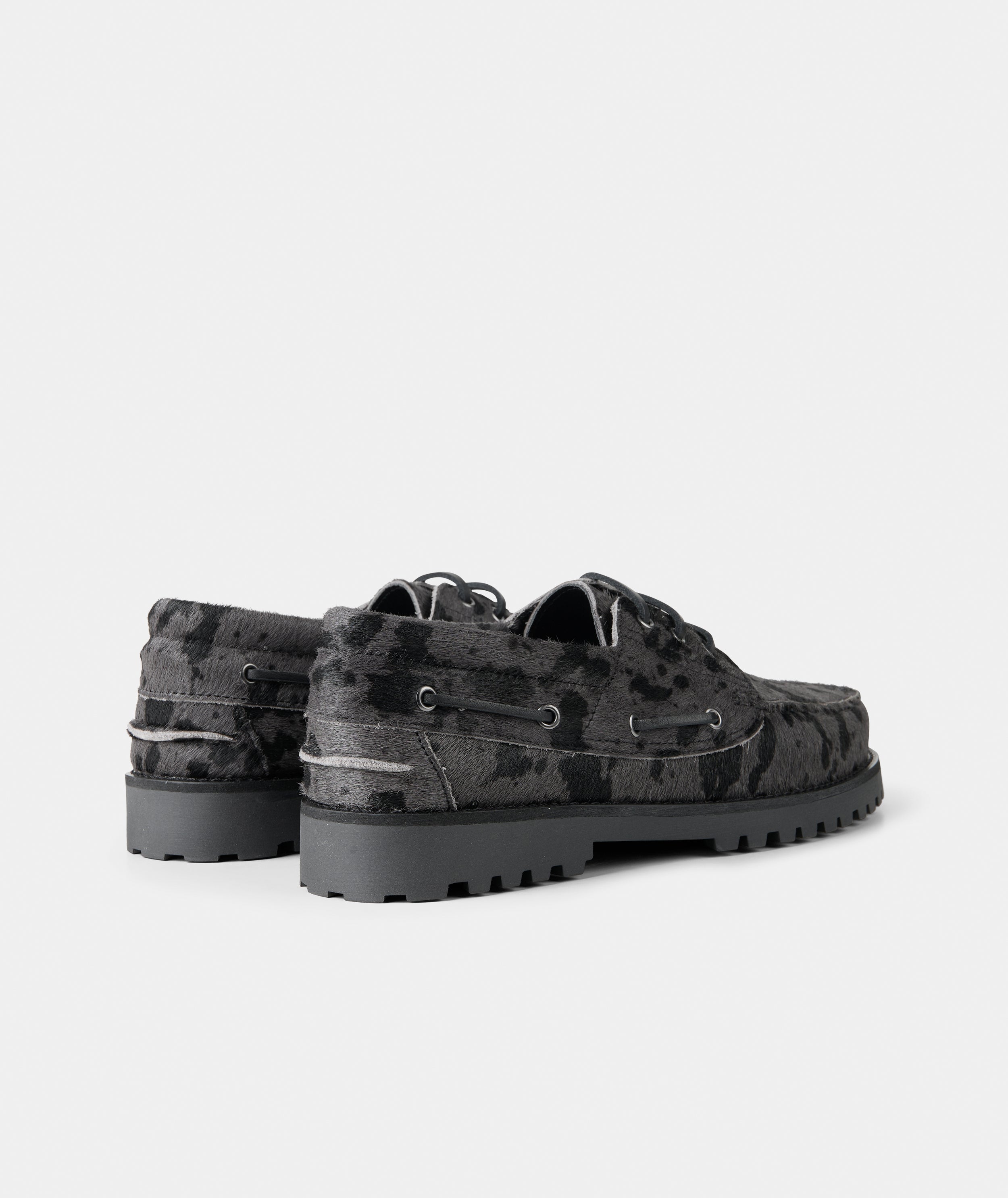 GARMENT PROJECT MAN Ollie Boat Shoe - Grey Pony Hair Shoes 400 Grey