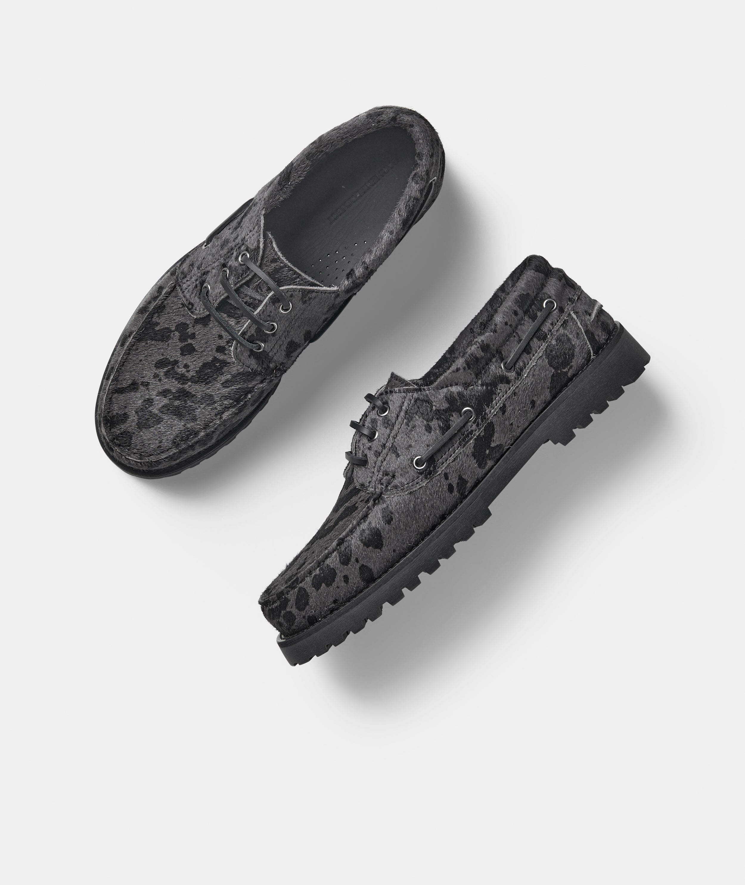 GARMENT PROJECT MAN Ollie Boat Shoe - Grey Pony Hair Shoes 400 Grey