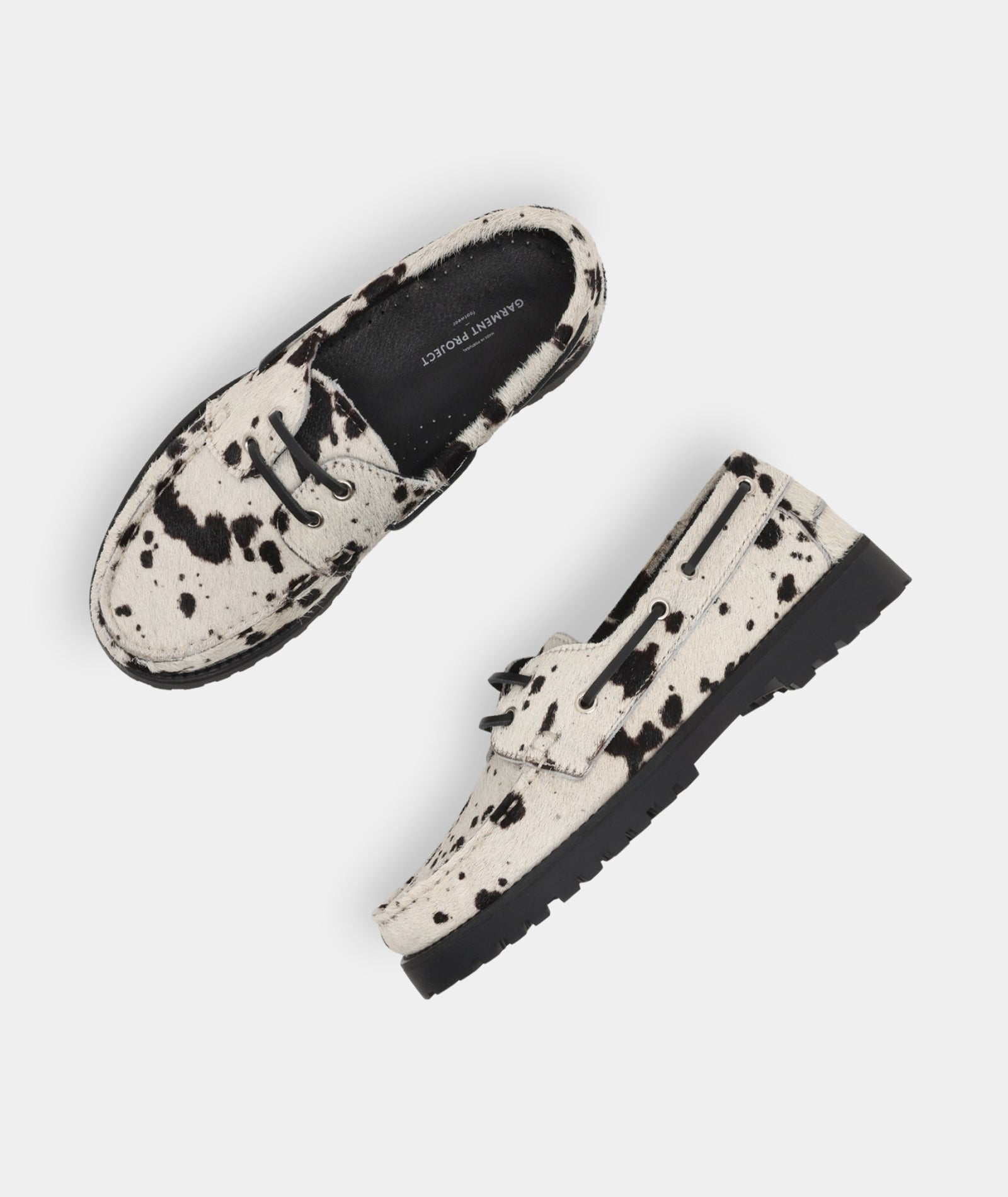 GARMENT PROJECT WMNS Ollie Boat Shoe - Hairy Cow Leather Shoes 4000 Cow