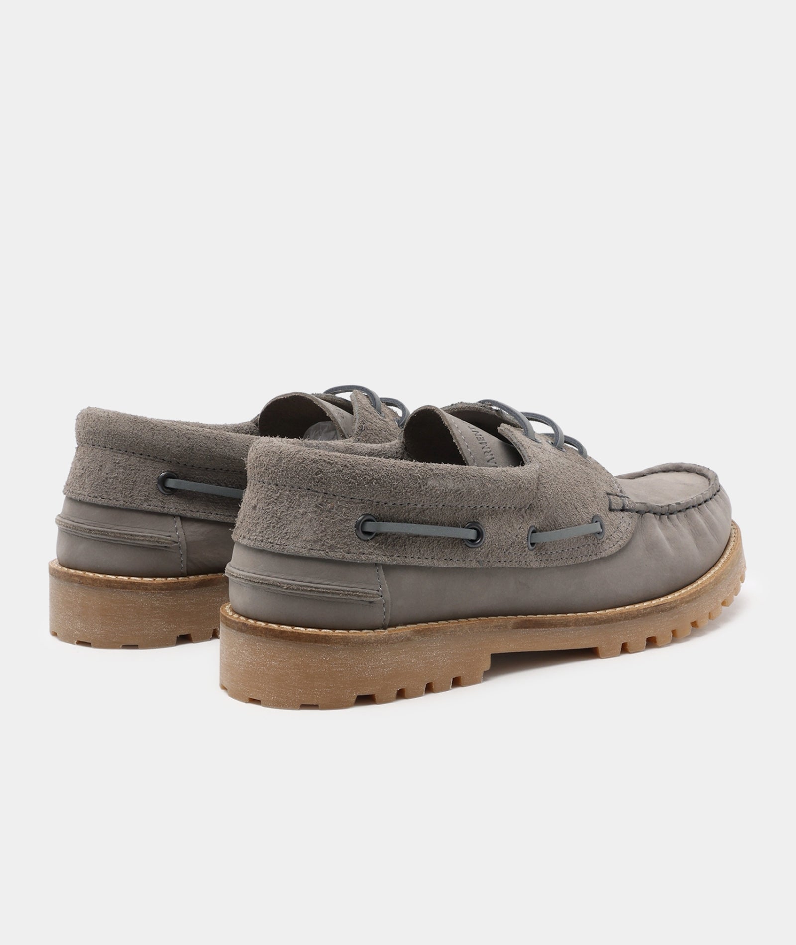 GARMENT PROJECT MAN Ollie Boat Shoe - Light Grey Nubuck/Hairy Suede Shoes 410 Light Grey