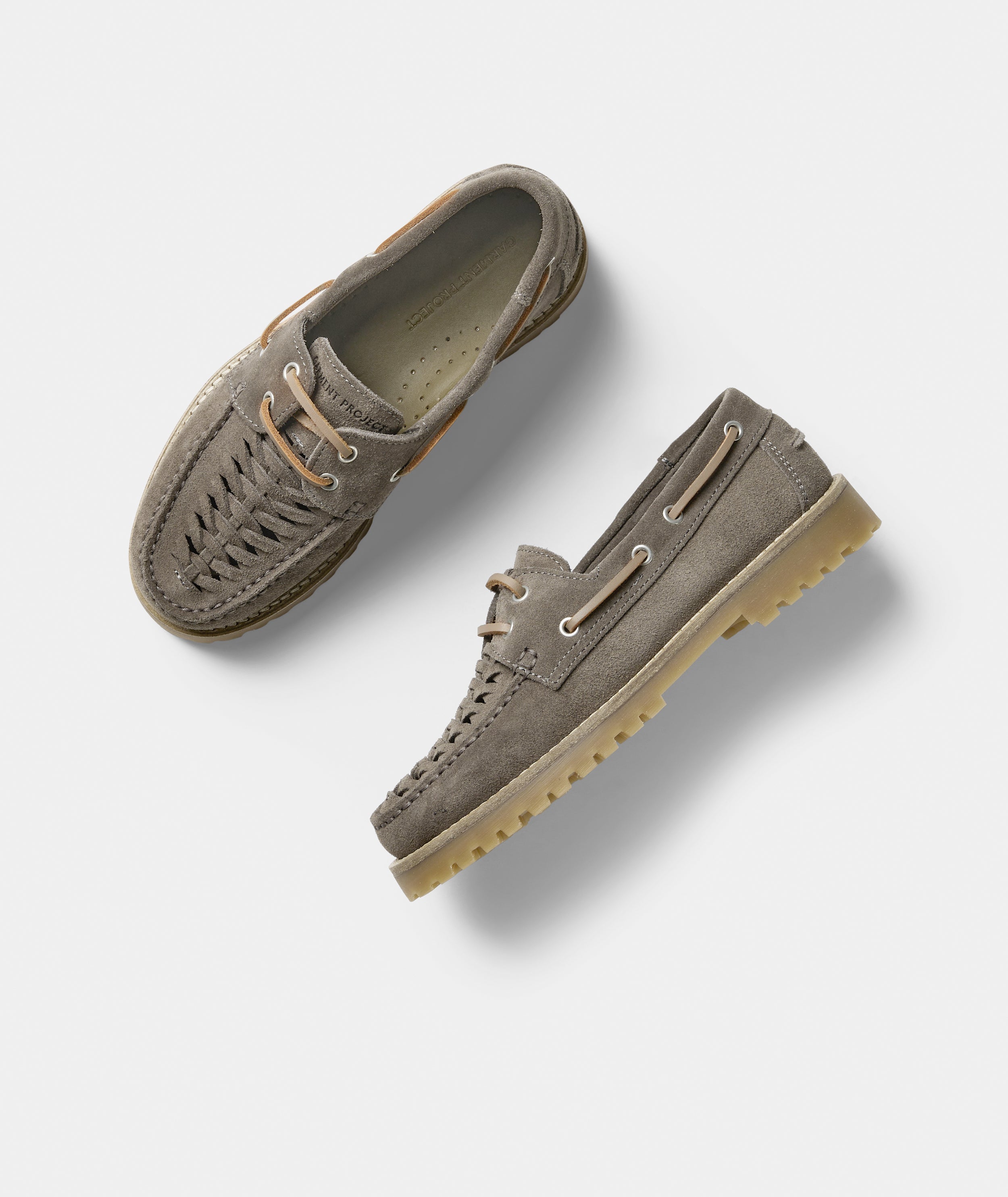 GARMENT PROJECT WMNS Ollie Boat Shoe - Truffle Suede Braided Shoes