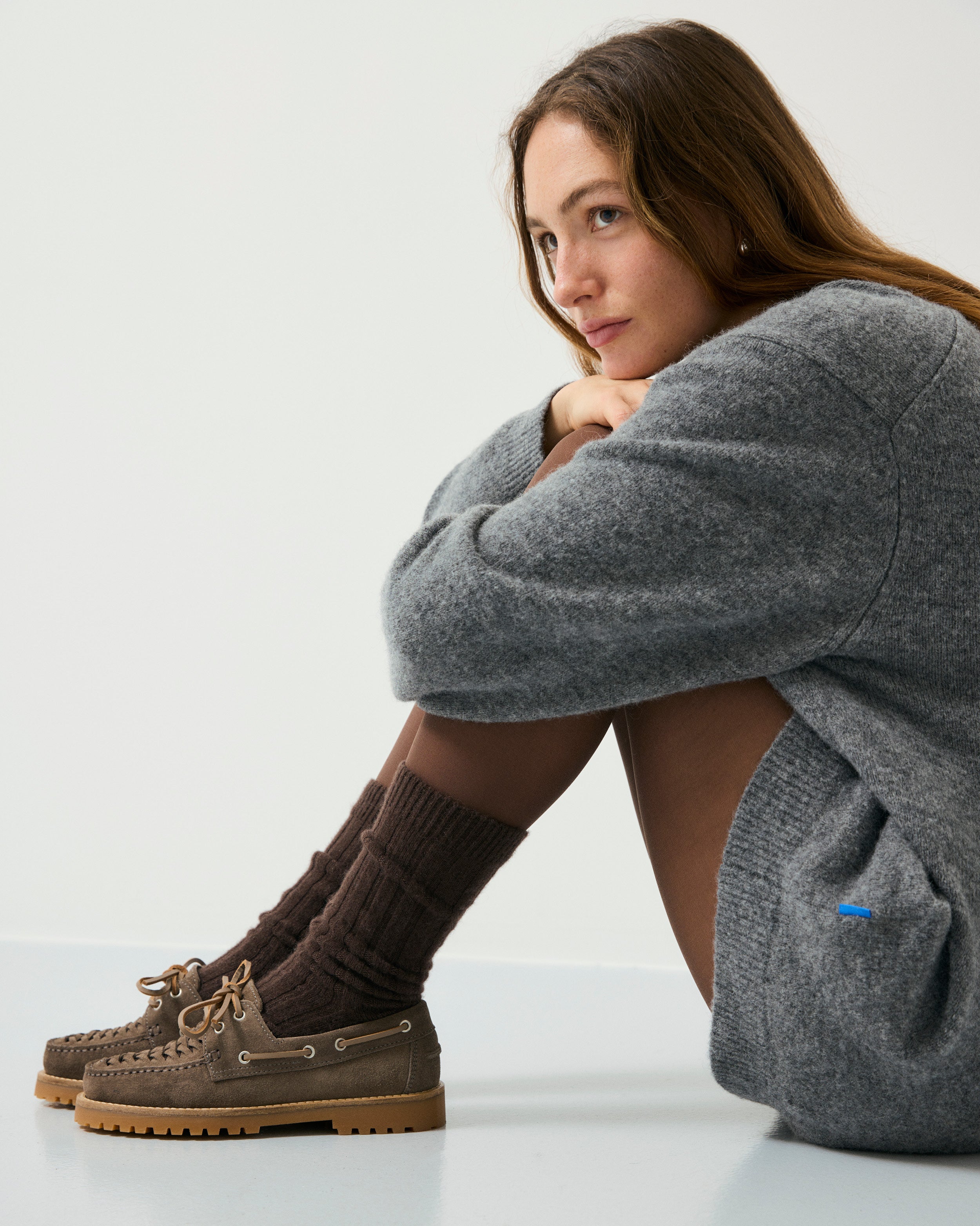 GARMENT PROJECT WMNS Ollie Boat Shoe - Truffle Suede Braided Shoes 265 Truffle