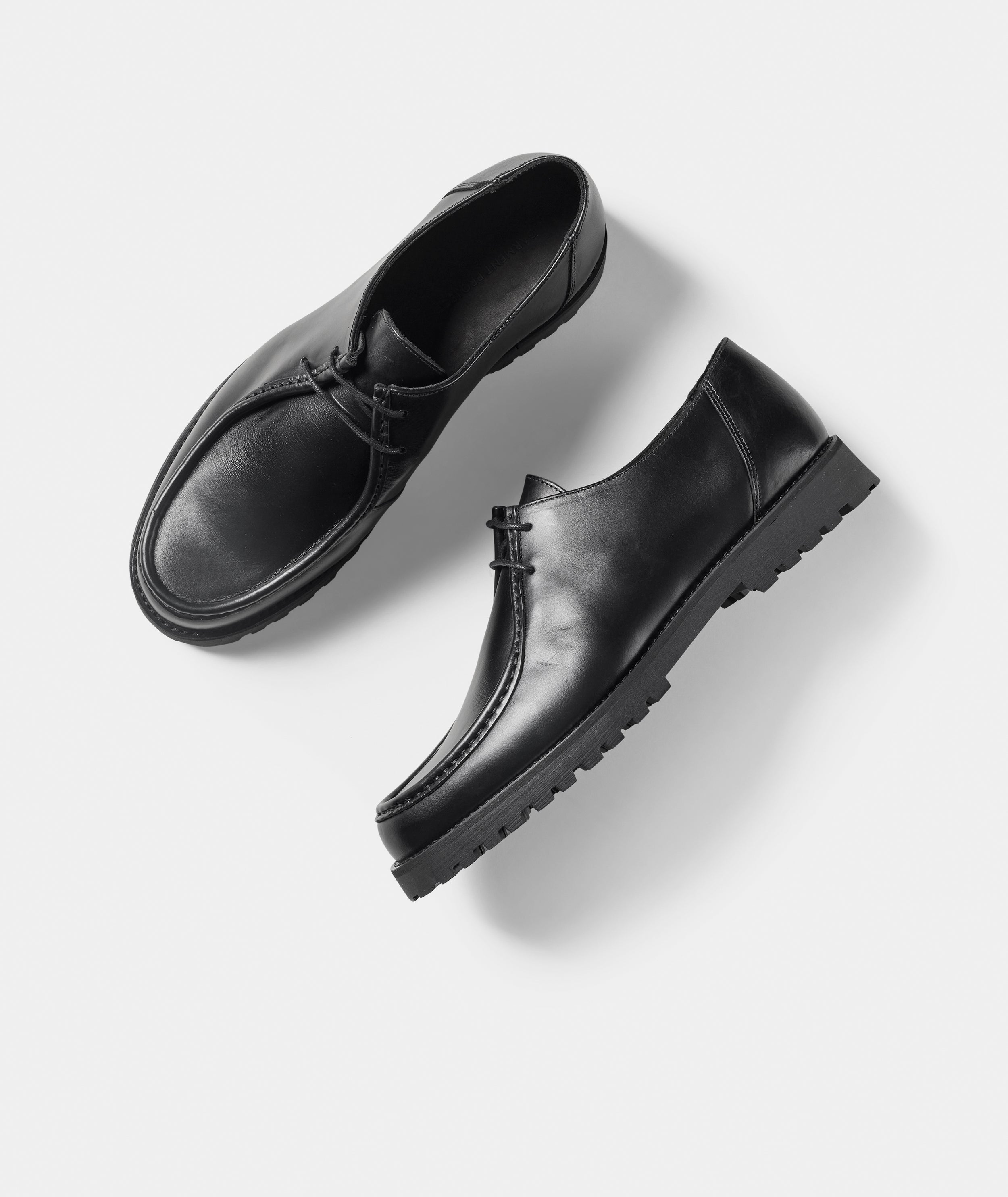 GARMENT PROJECT MAN Ollie Moc Toe - Black Leather Shoes 999 Black