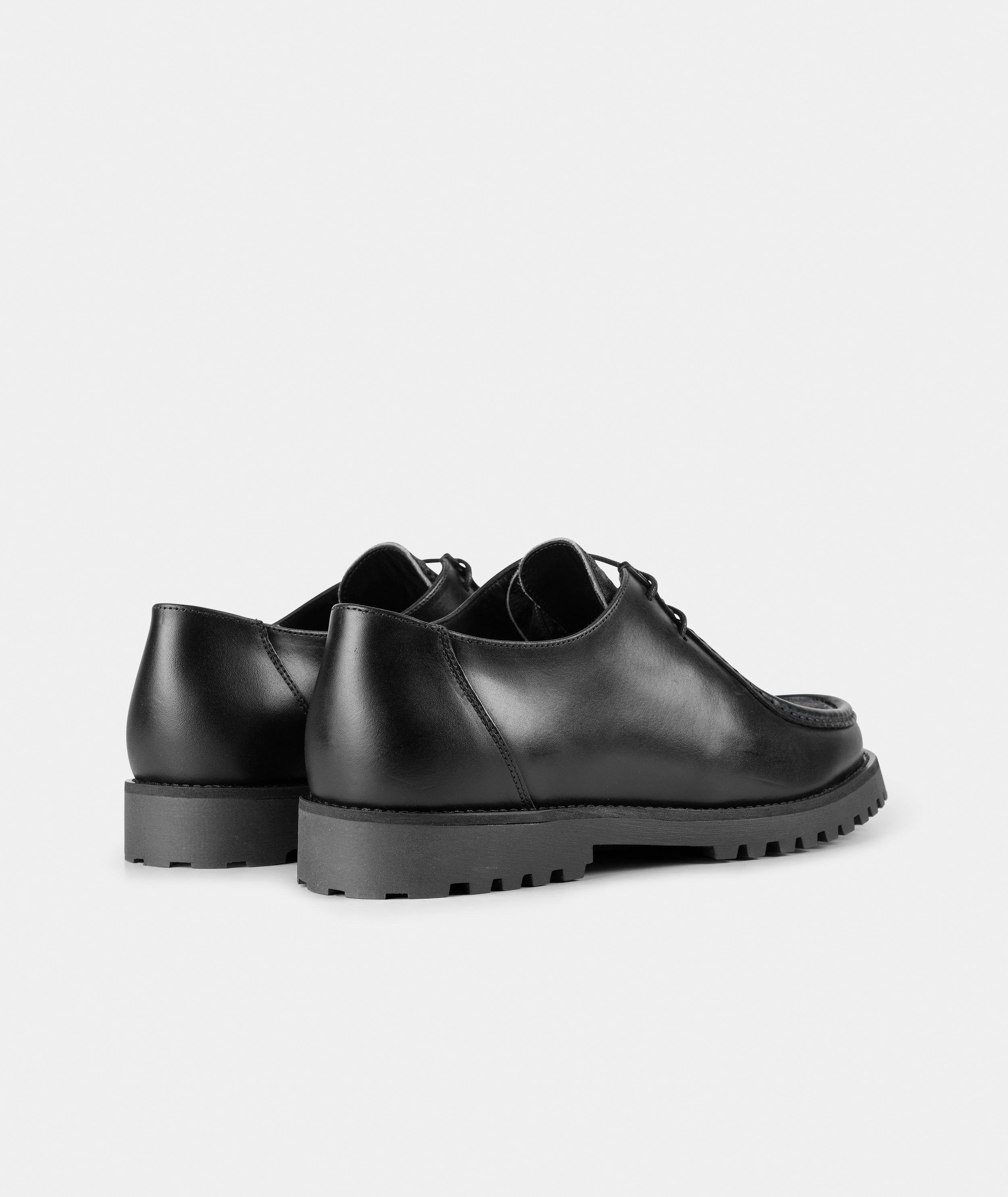 GARMENT PROJECT MAN Ollie Moc Toe - Black Leather/Grey Pony Hair Shoes 999 Black