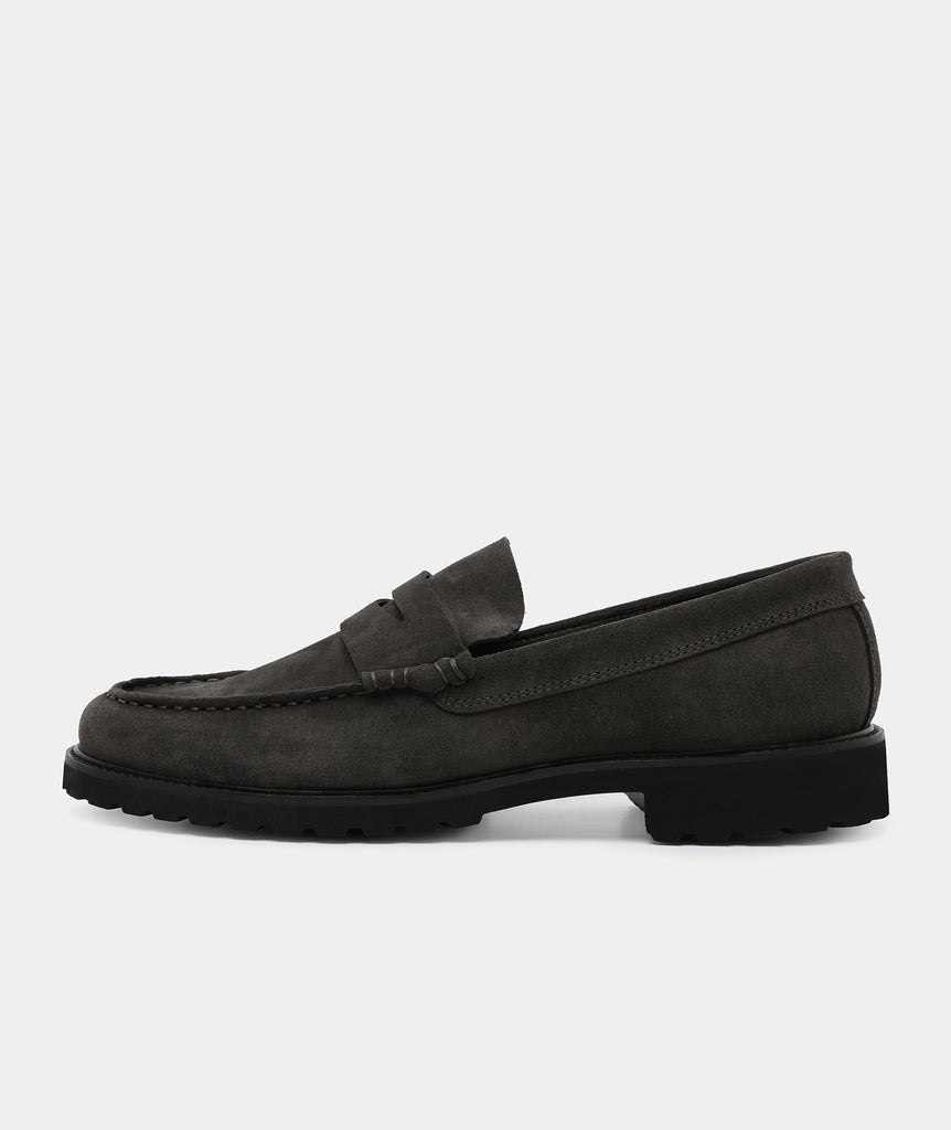 GARMENT PROJECT MAN Penny Loafer - Charcoal Suede Loafer 445 Charcoal