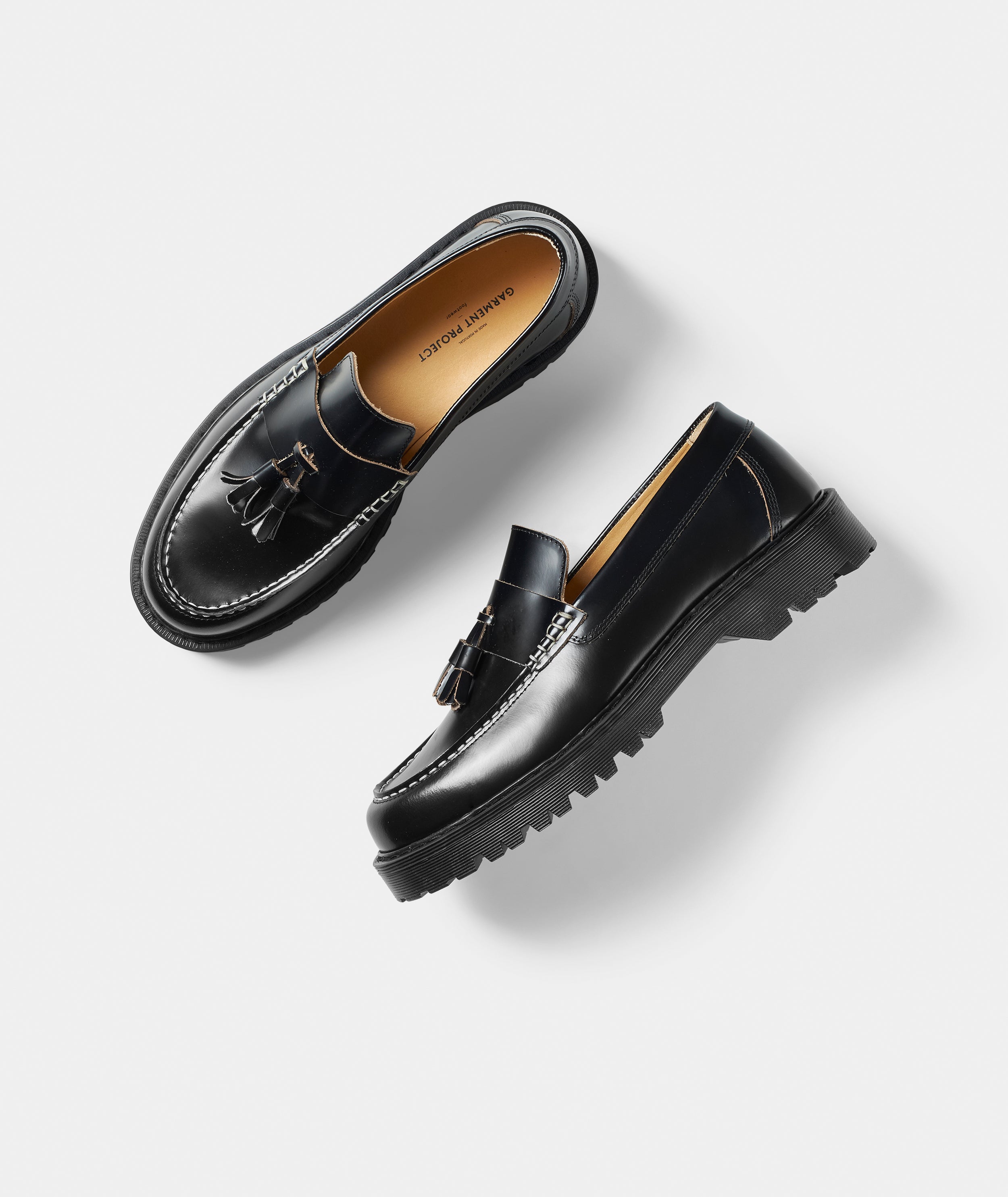 GARMENT PROJECT MAN Pete Loafer - Black Polido Raw Edge Loafer 999 Black