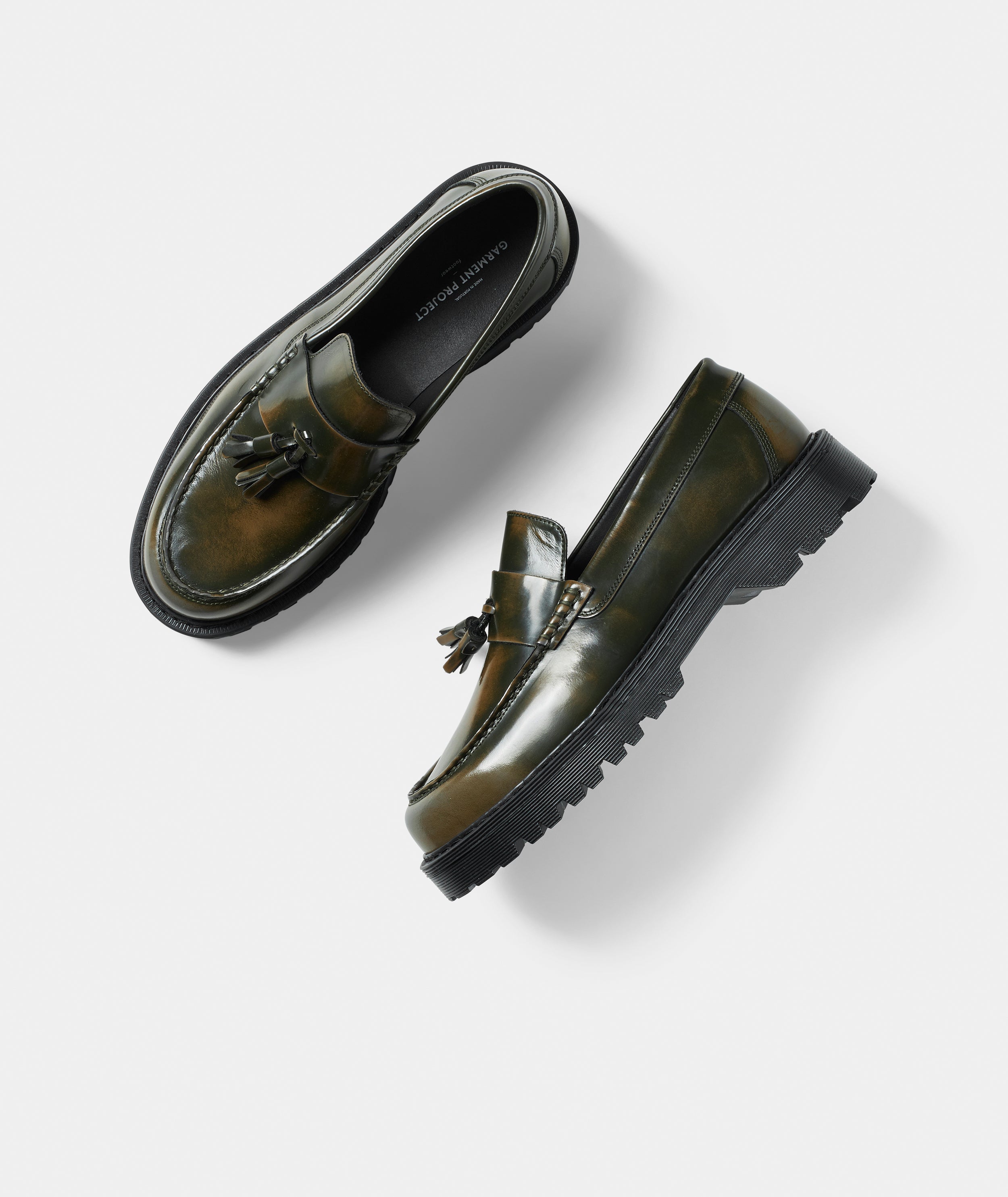GARMENT PROJECT MAN Pete Loafer - Dark Green Three Toned Polido Loafer 215 Dark Green