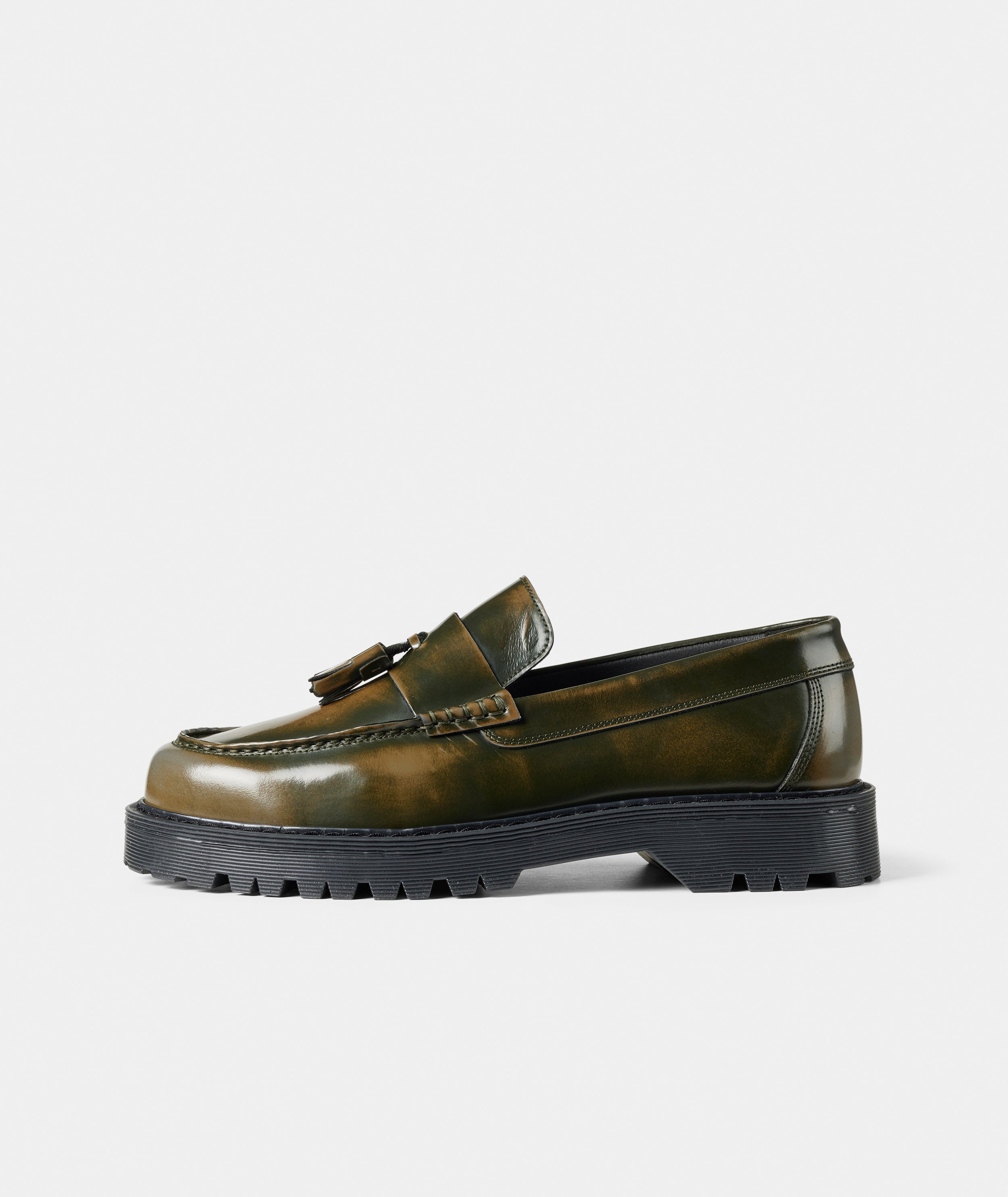GARMENT PROJECT MAN Pete Loafer - Dark Green Three Toned Polido Loafer 215 Dark Green