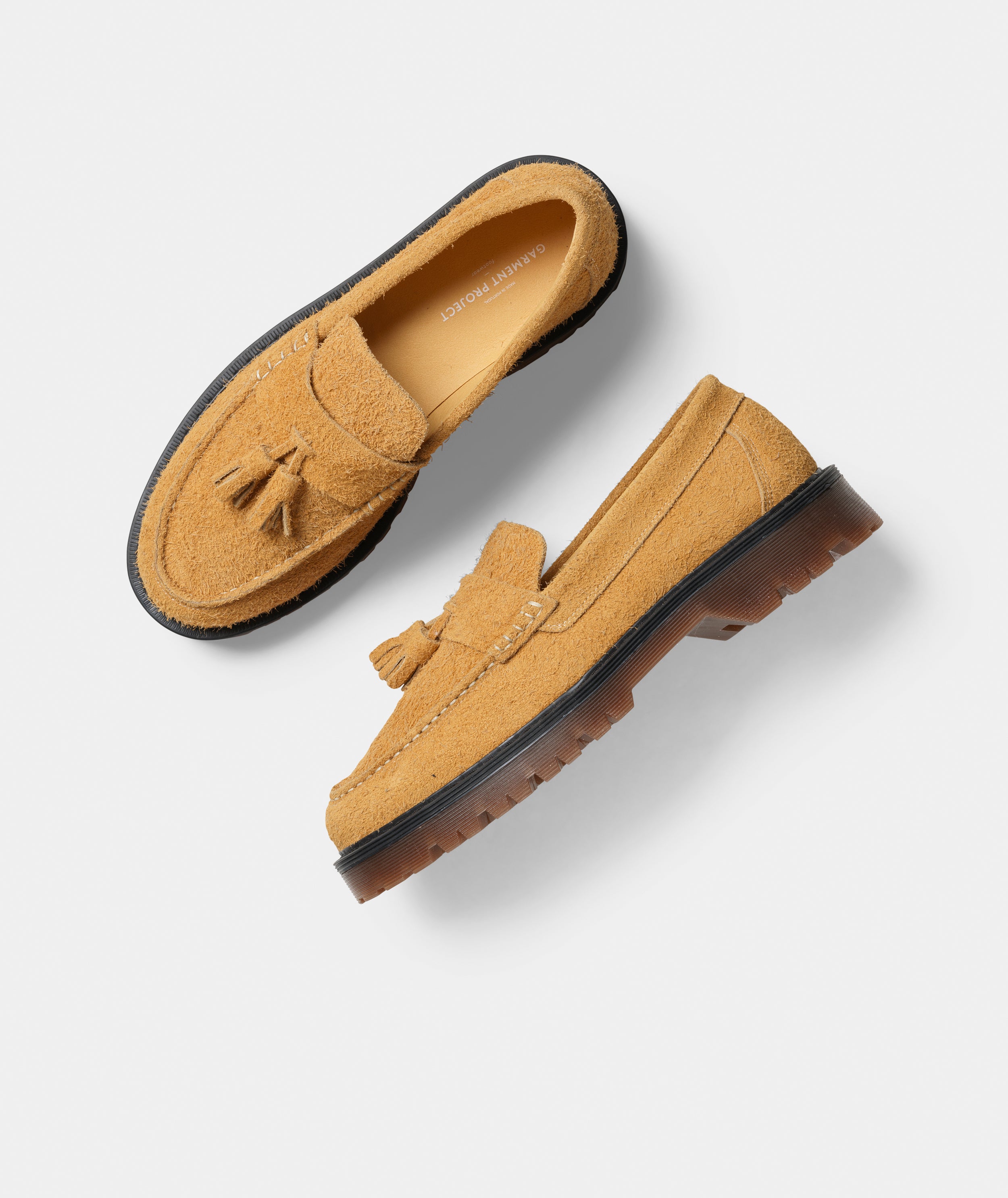 GARMENT PROJECT MAN Pete Loafer - Honey Hairy Suede Loafer 340 Honey