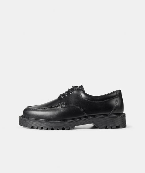 North Man 、AMOMENTO Synthetic Leather Pete_Moc_Toe_-_Black_Leather-
