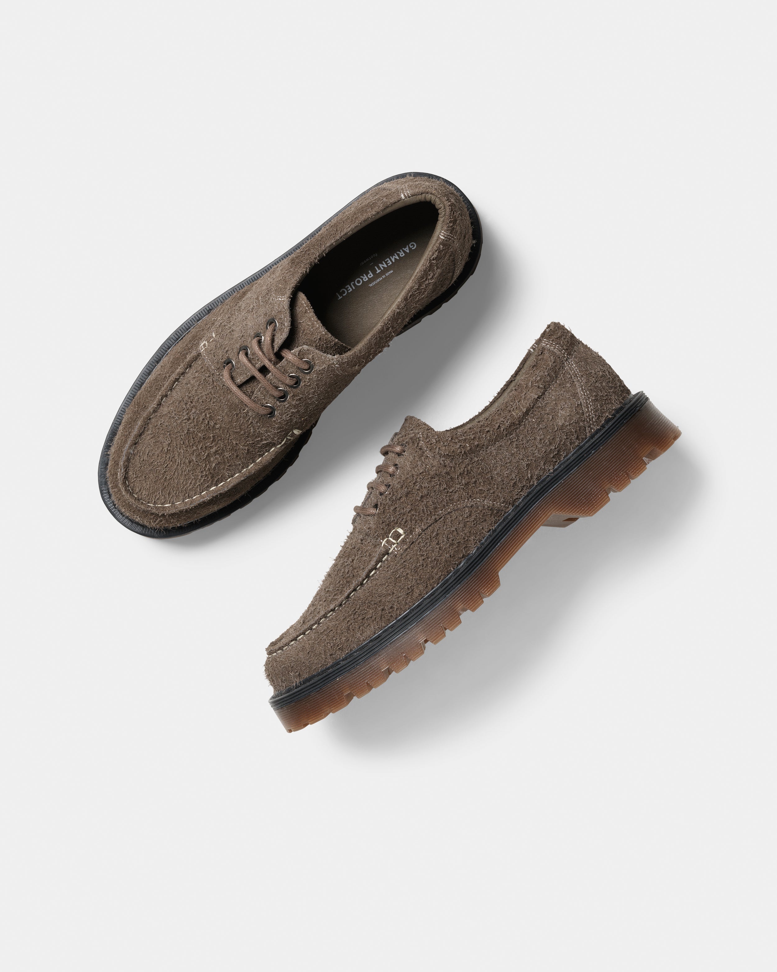 GARMENT PROJECT MAN Pete Moc Toe - Elephant Hairy Suede Shoes 460 Elephant